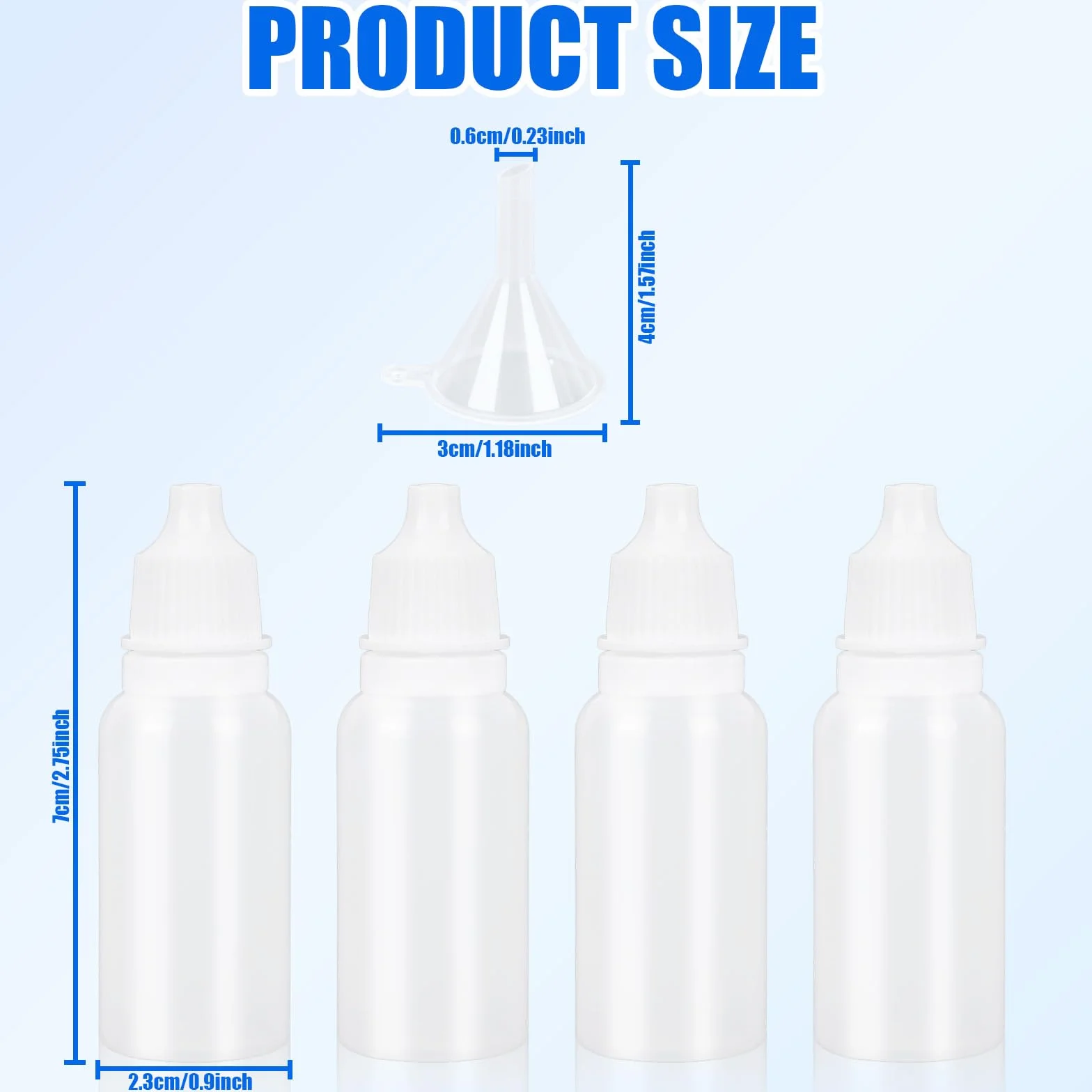 Małych Plastikowych Buteleczek z Kroplomierzem 15 ml Zestaw 5 sztuk Białe
