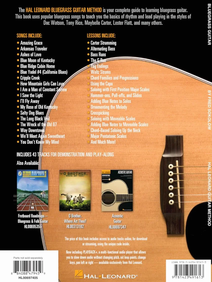 Hal leonard bluegrass guitar method guitare +cd: Learn to Play Rhythm and Lead Bluegrass Guitar with Step-by-Step Lessons and 18 Great Songs