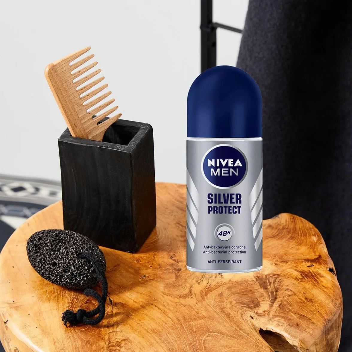 NIVEA MEN Silver Protect 48 H Antybakteryjny antyperspirant w kulce dla mężczyzn 50 ml