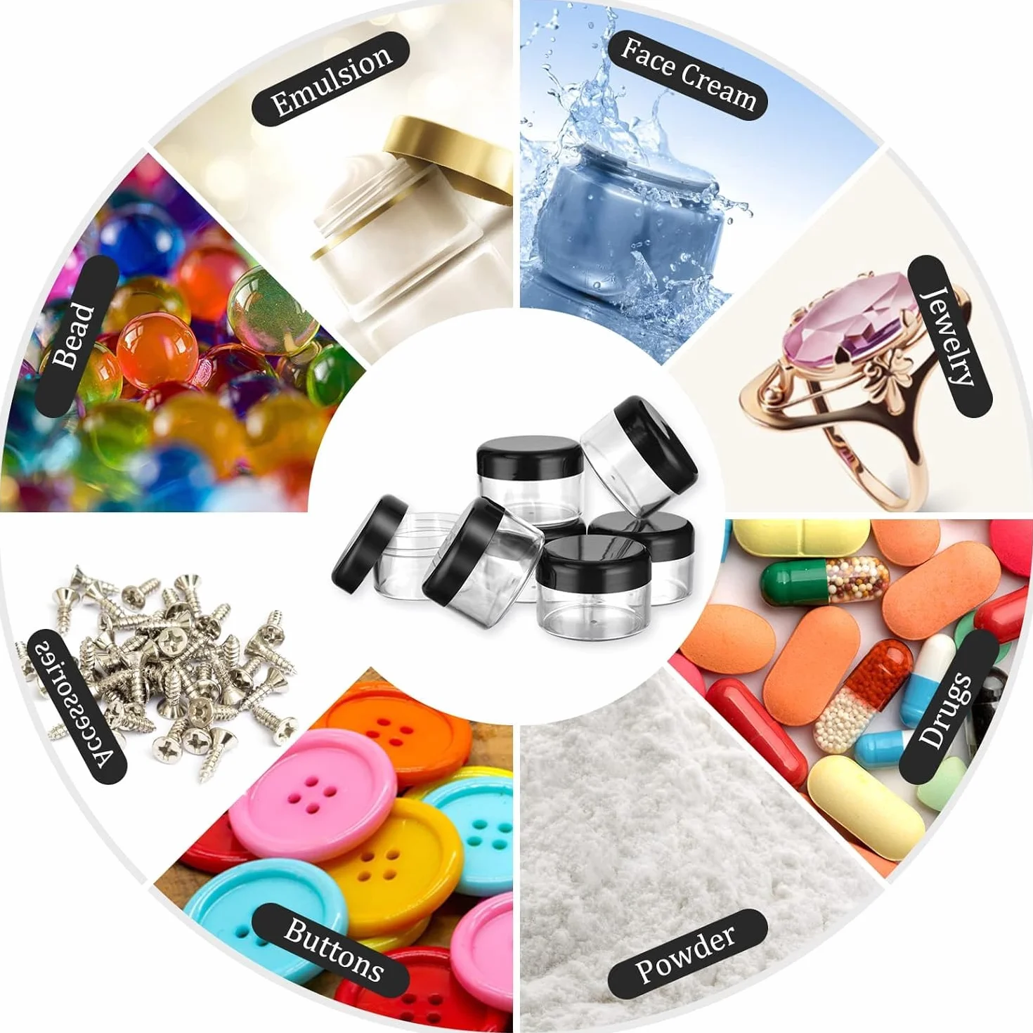 Flintronic Plastikowy słoik kosmetyczny 12 szt. 20 ml
