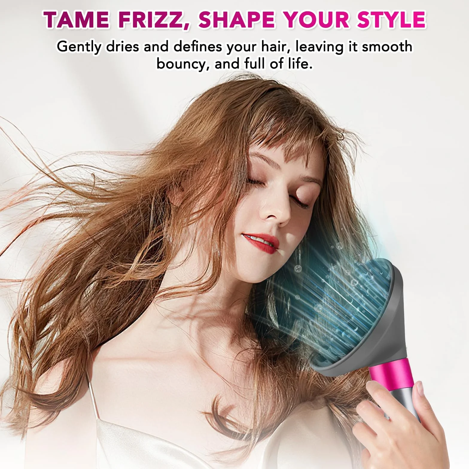 Dyfuzor do Dyson Airwrap, nakładka dyfuzora do naturalnych, falowanych i kręconych włosów, zapobiega puszeniu się, zwiększona objętość, nowy design (szary)