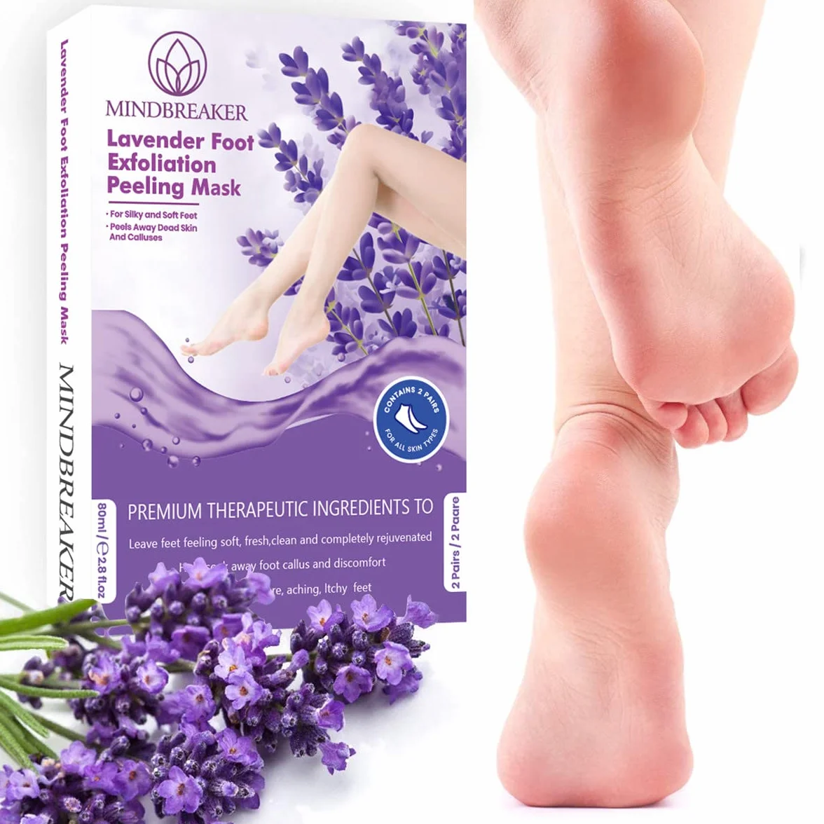 Maseczka peelingująca do stóp lawendowa sucha obumarła skóra naprawa kalusa szorstkie pięty naturalny peeling