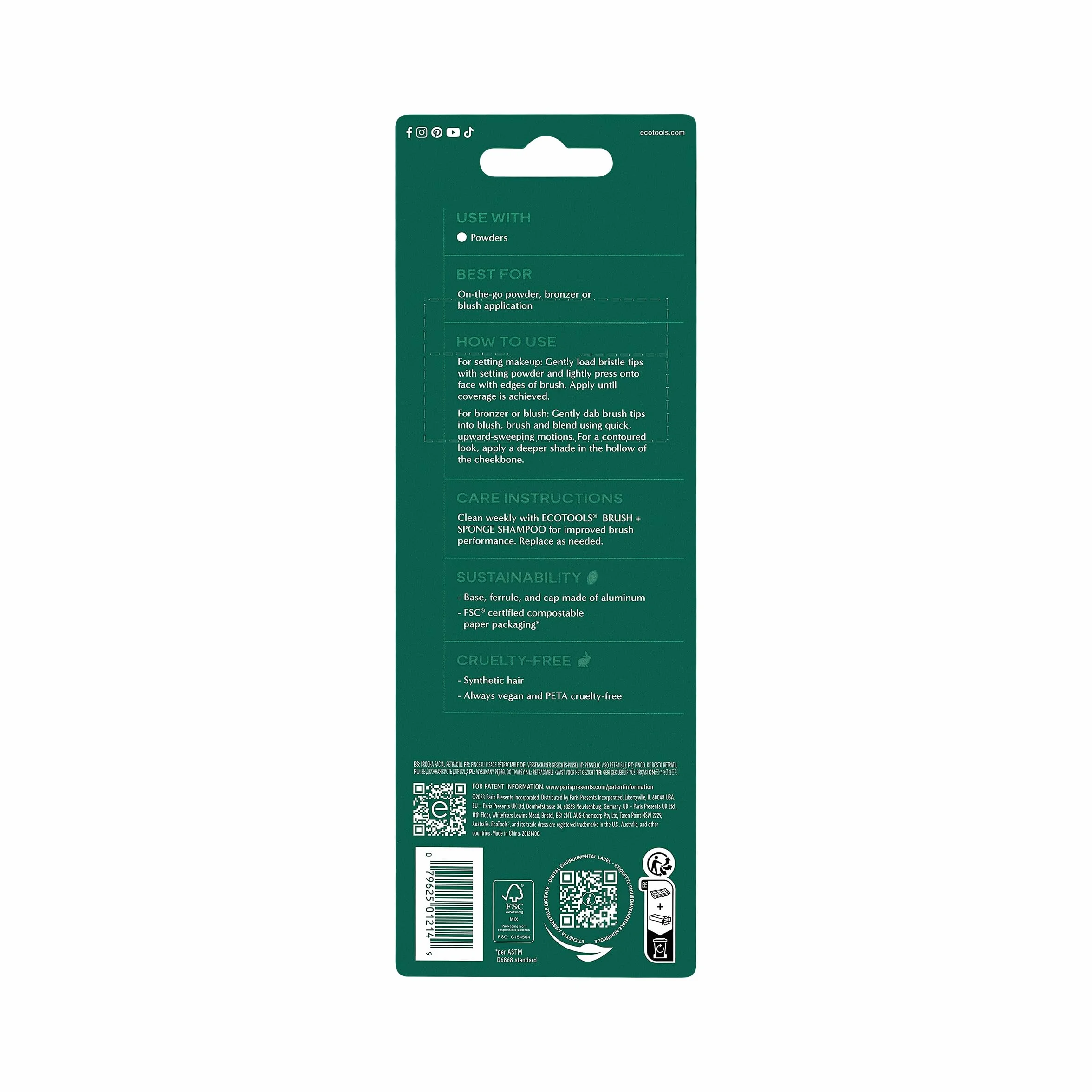 EcoTools Wysuwany pędzel do twarzy – Multiligual