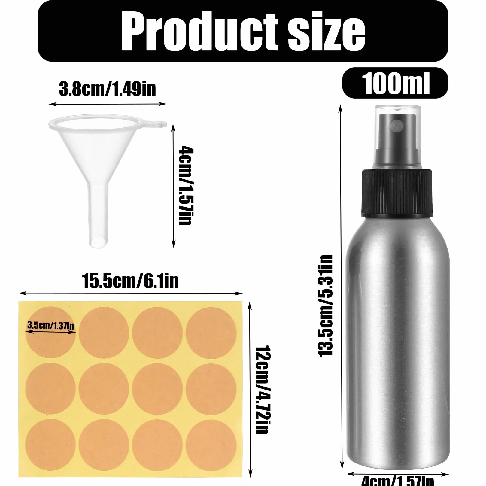 Aluminiowy Atomizer 100ml 5 Sztuk Puste Butelki z Rozpylaczem do Kosmetyków