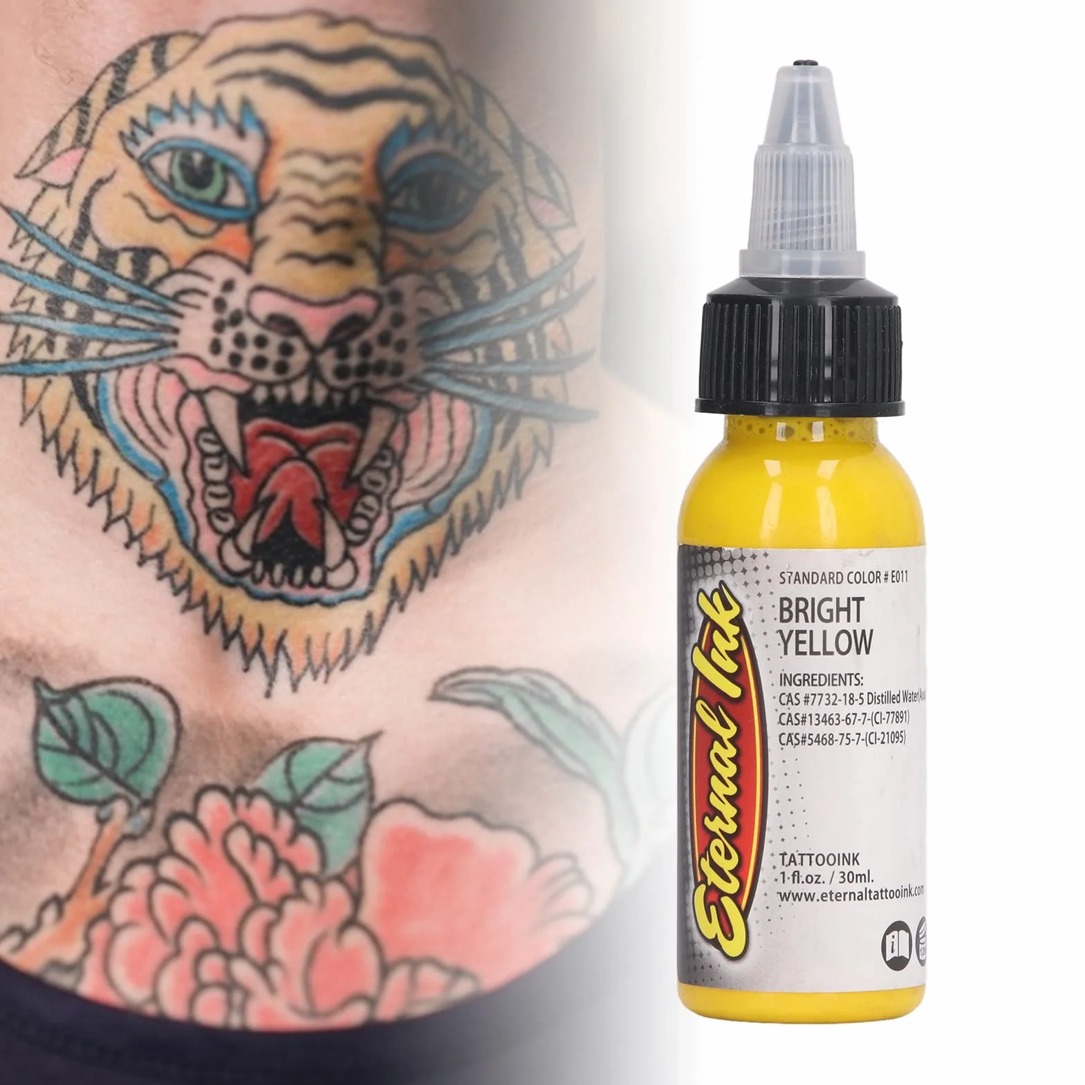 30 ml tusz do tatuażu do ćwiczeń 30 ml wysoka pigmentacja długotrwały pigment tatuaż profesjonalny kolor do makijażu tatuażu dostawa (jasnożółty)