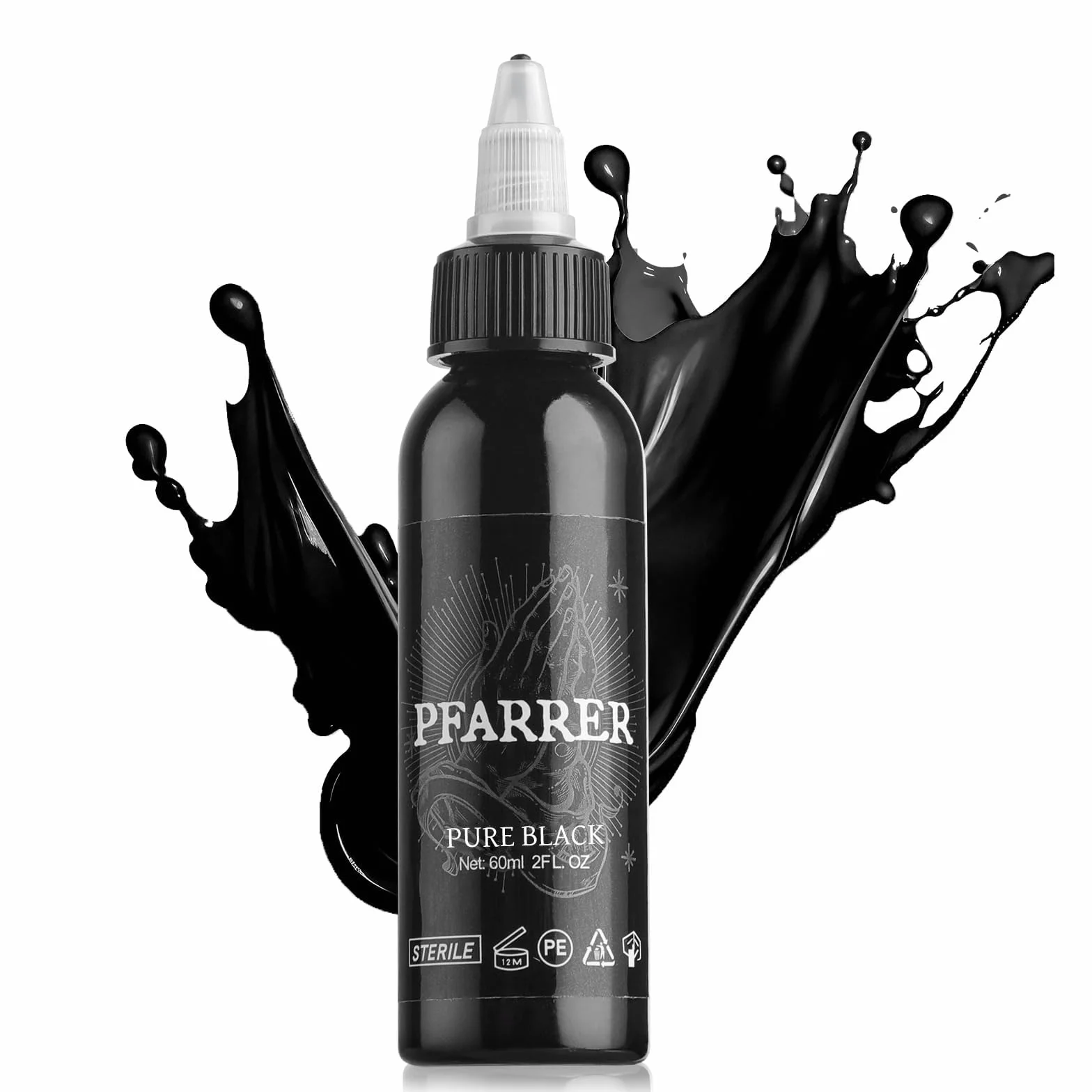PFARRER Tattoo kolor czarny 2 oz (60 ml) Pure Black TI7003-60-001