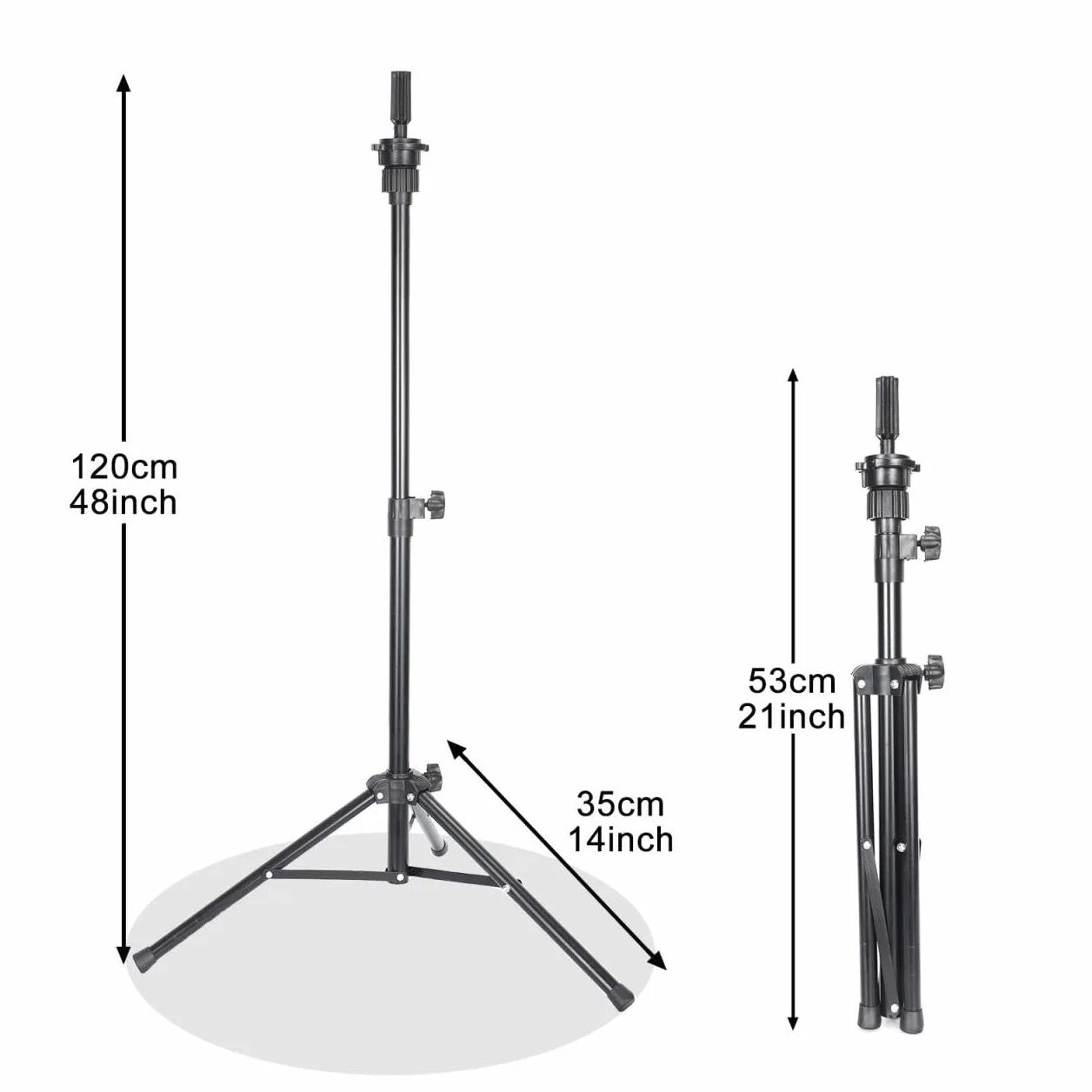Manekin Head Stand Wig Tripod Wysokość 90-120 cm do głowy manekina piankowa z płótna do peruki stylizacji włosów