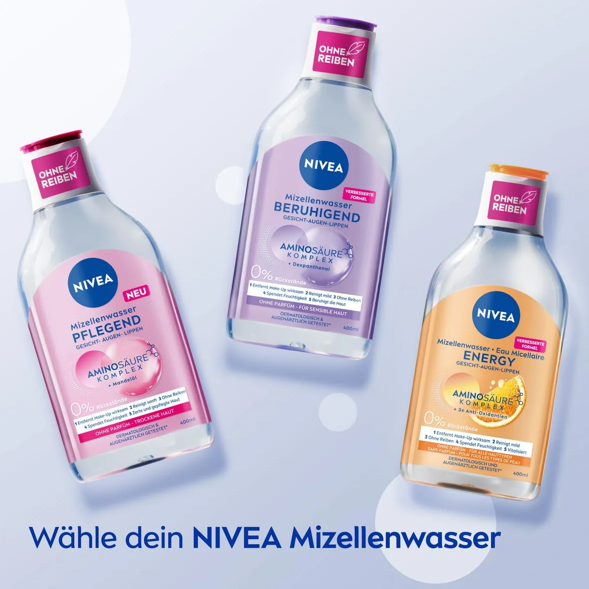 NIVEA Uspokajająca woda micelarna do skóry wrażliwej z dekspantenolem 100 ml