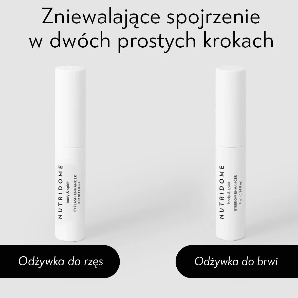 NUTRIDOME Odżywka do rzęs 3ml - silny i szybki wzrost rzęs, przedłuża i zagęszcza rzęsy, kosmetyki naturalne, bez hormonów