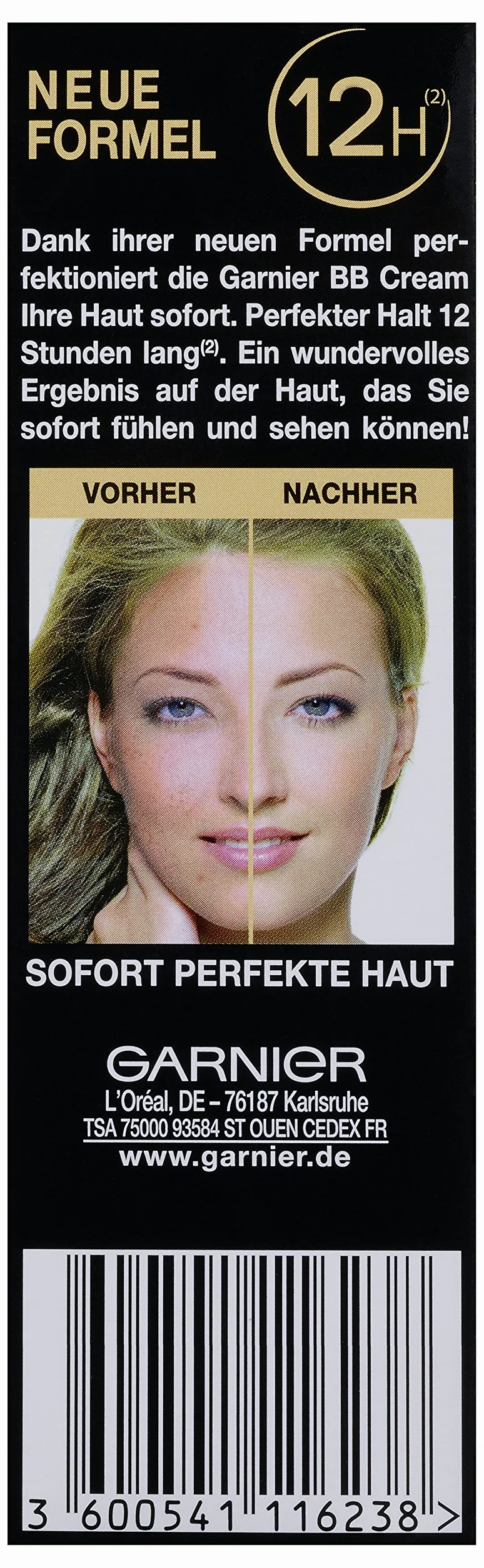 Garnier Krem BB, przyciemniany krem na dzień, nadaje promiennej cerze, wygładza cerę, maskuje zmarszczki, LSF 15, średni do ciemnego, 50 ml