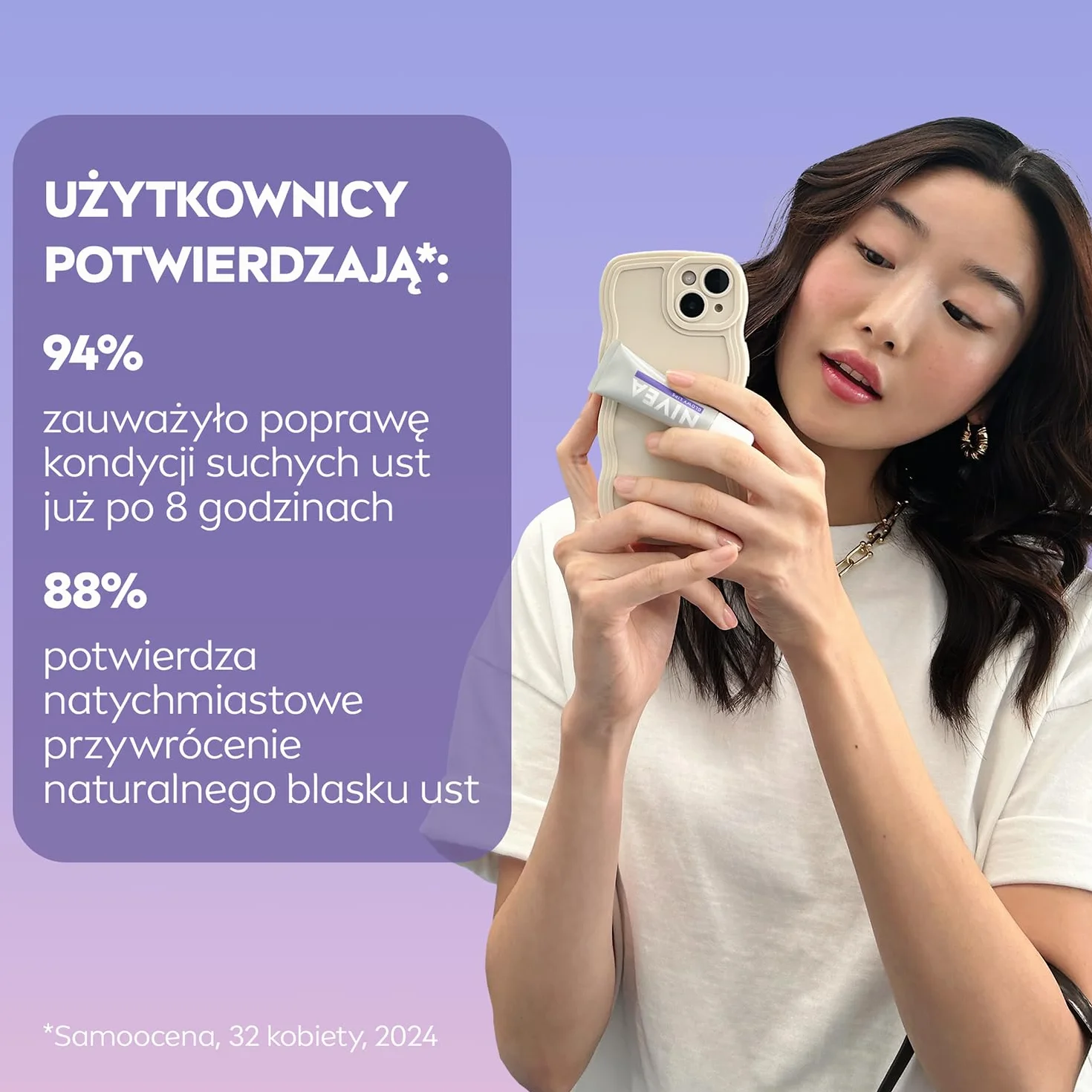 NIVEA Glowy Lips Balm balsam do ust kwas hialuronowy witamina E gliceryna ekstrakt z magnolii 10 ml