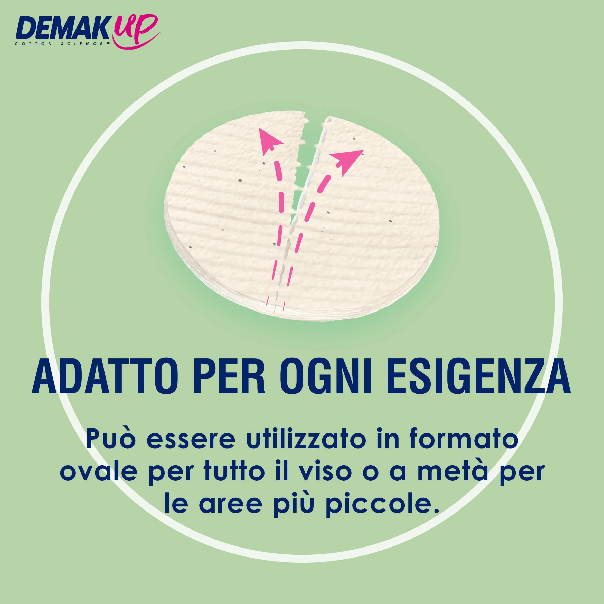 Demak'Up Adapt Organiczne Waty do demakijażu - Twarz i Oczy - 100% Naturalne Organiczne i niewybielone Włókna bawełniane - Certyfikat GOTS - 50 bawełny