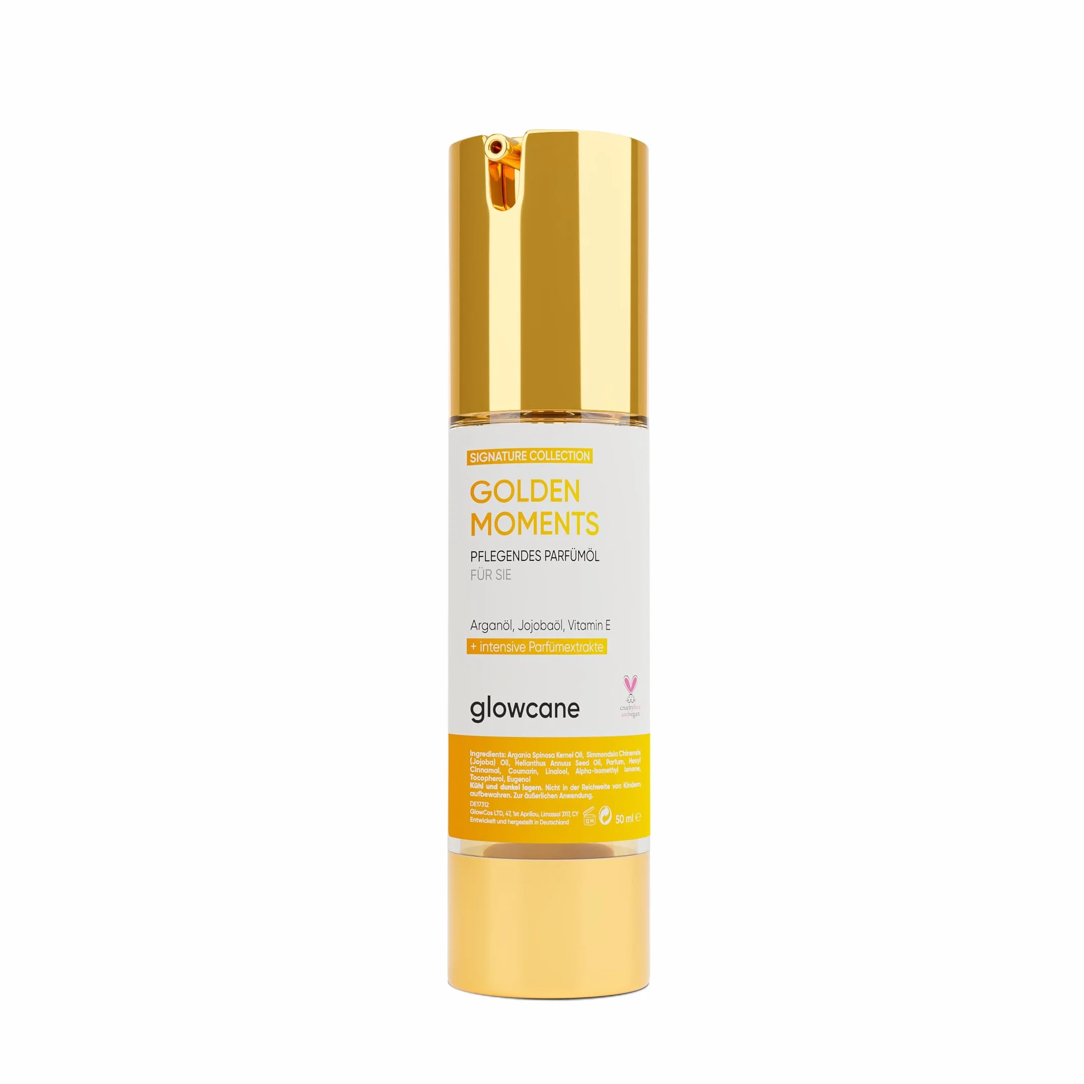glowcane Golden Moments olejek perfumowany dla kobiet, luksusowy i owocowy zapach, w 100% bez alkoholu, odżywczy kompleks olejków | prezenty dla kobiet | bez szkodliwych substancji, bez okrucieństwa i