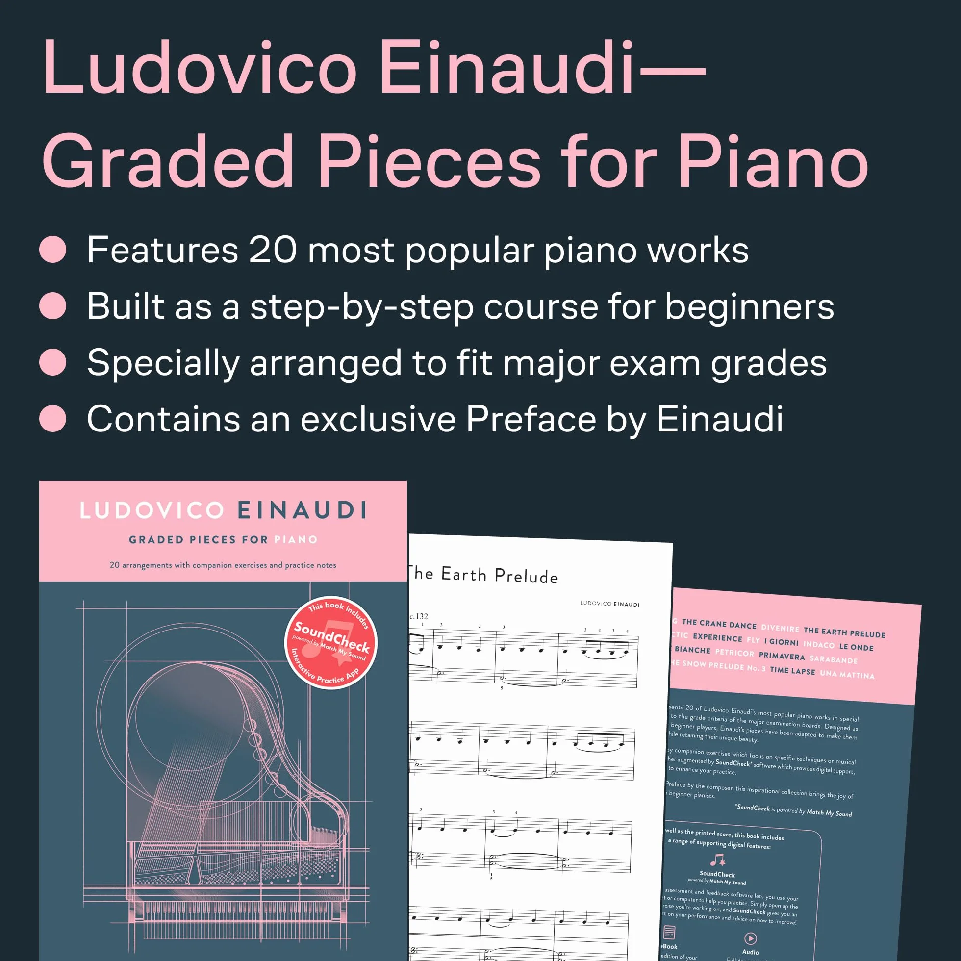 Ludovico einaudi : graded pieces for piano - preparatory to grade 2