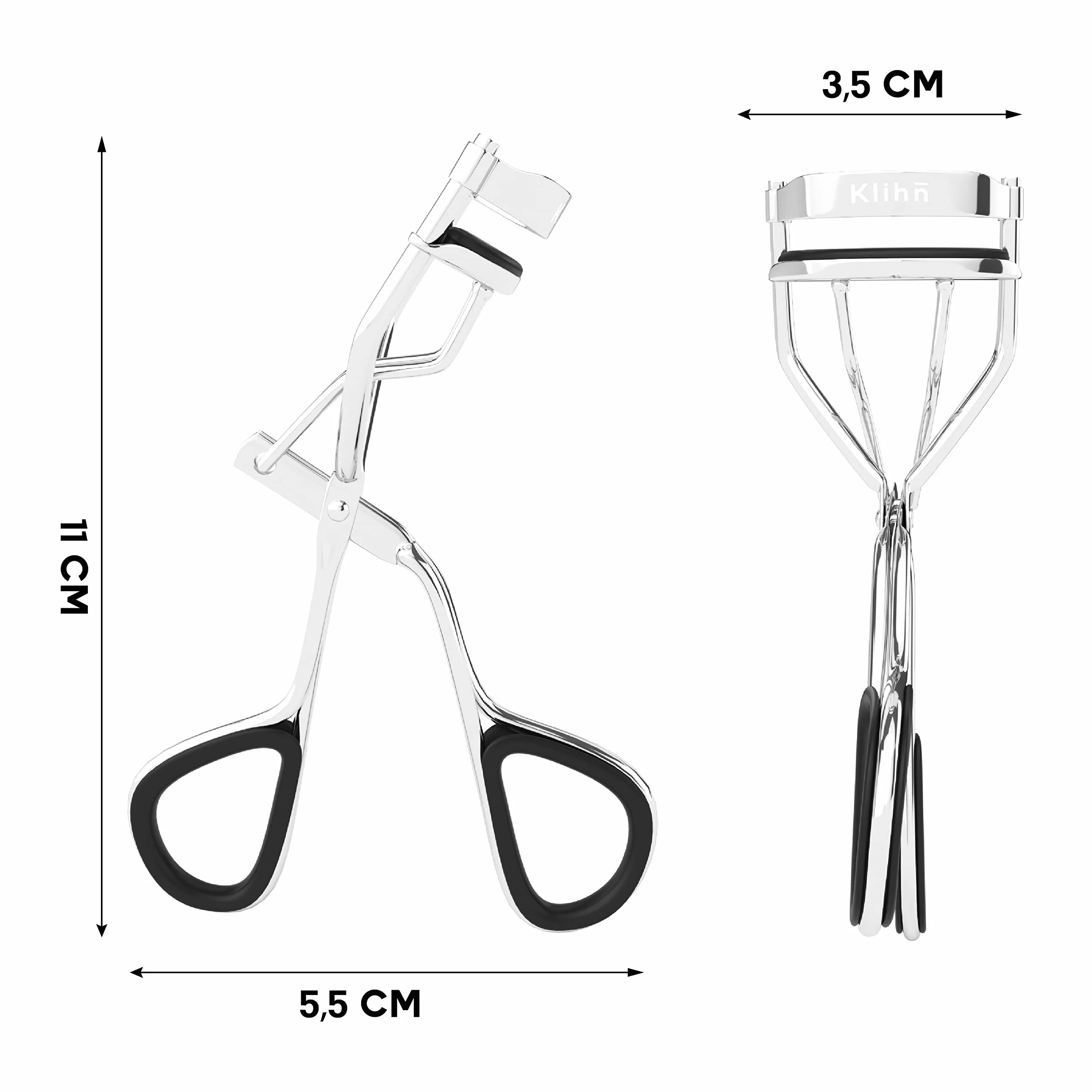 Ekskluzywne zalotki do rzęs, eyelash Curler w zestawie 8 dodatkowych gumowych podkładek – narzędzie do makijażu idealnie wygiętych rzęs z wysokiej jakości stali węglowej (srebrne)