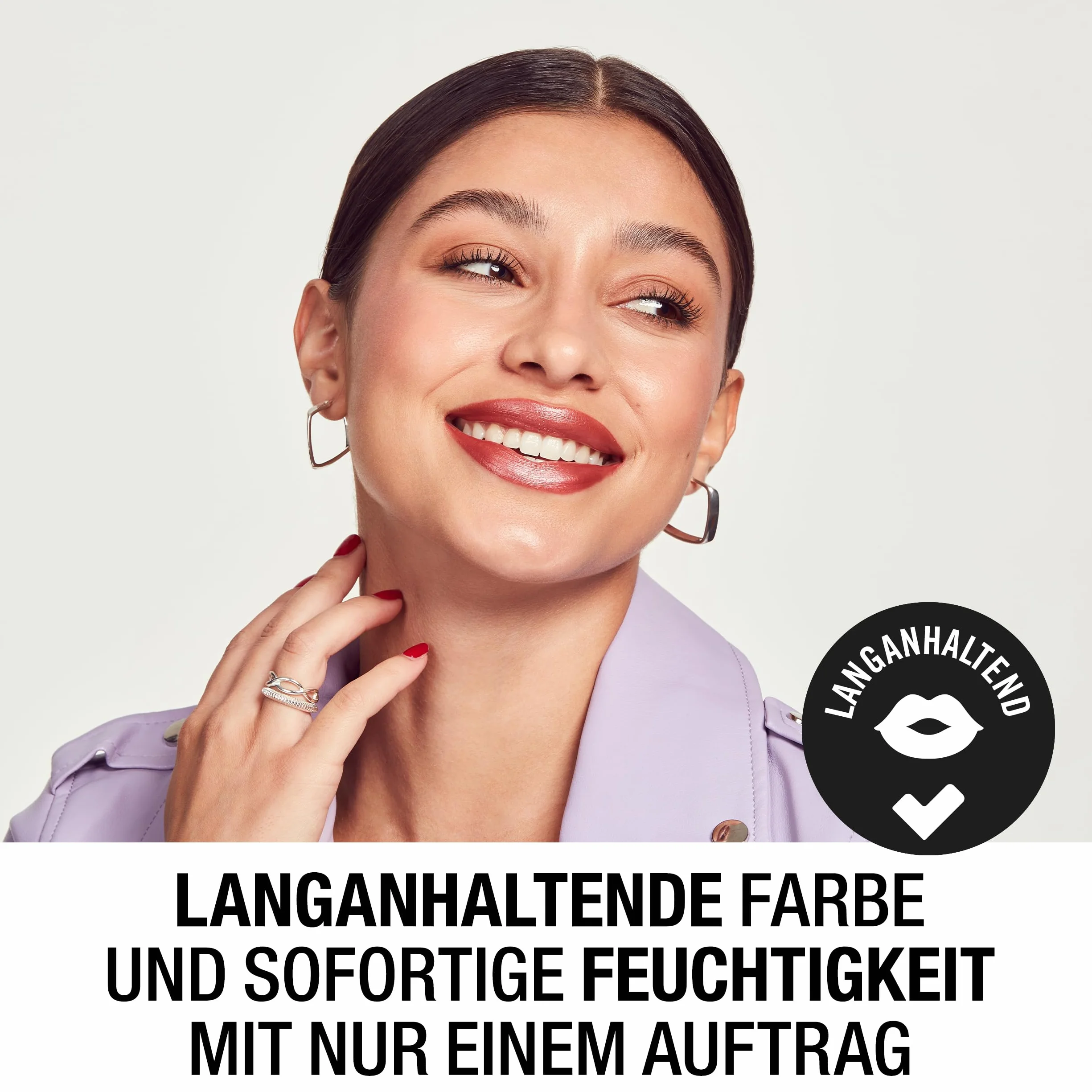 Manhattan Lasting Perfection satynowa pomadka do ust 230 Hip Hazelnut, pomadka do intensywnego, długotrwałego koloru i nawilżającej pielęgnacji