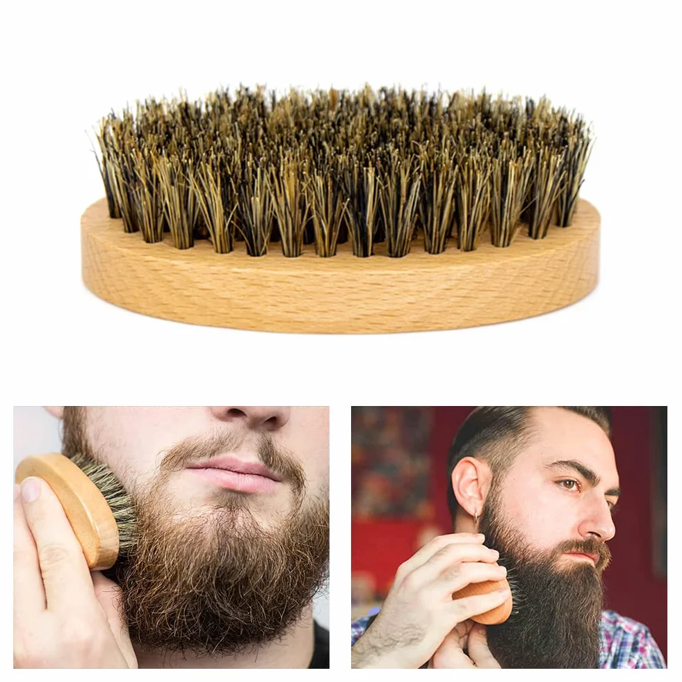 Szczotka do brody, szczotka do brody dla mężczyzn, szczotka do brody z włosiem dzika, szczotka do wąsów i brody, idealne narzędzie do pielęgnacji brody dla mężczyzn, do stylizacji brody, pielęgnacji i
