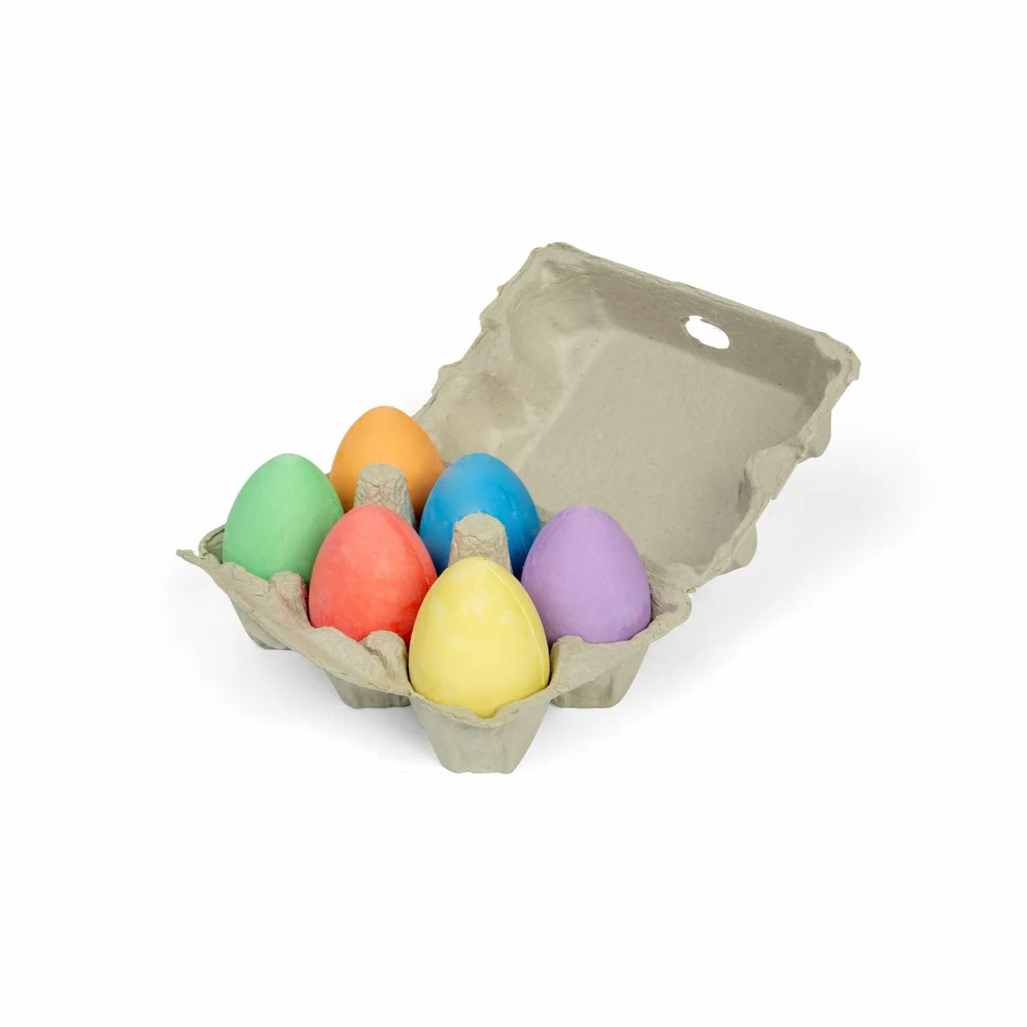 Bigjigs Toys Rainbow Coloured Chalk Eggs (Set of 6) - Jumbo Egg Shaped Pavement Chalks For Kids, Chunky & Washable, Indoor or Outdoor, Toddler Easter Gifts, 3+ Years