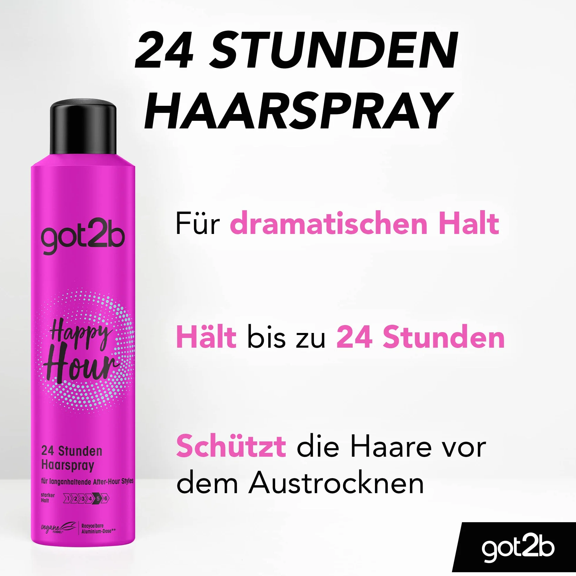 got2b Spray do włosów Happy Hour Halt 5 100 ml lakier 24h ekstremalne utrzymanie