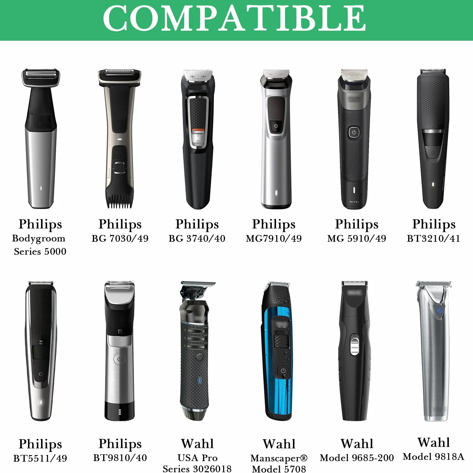 Linkidea Etui podróżne z twardej skorupy EVA do trymera do ciała i trymera do brody dla mężczyzn, torba przechowywania kompatybilna z Philips Bodygroom Seria 5000, Manscaped Lawn Mower i Wahl (Czarny)