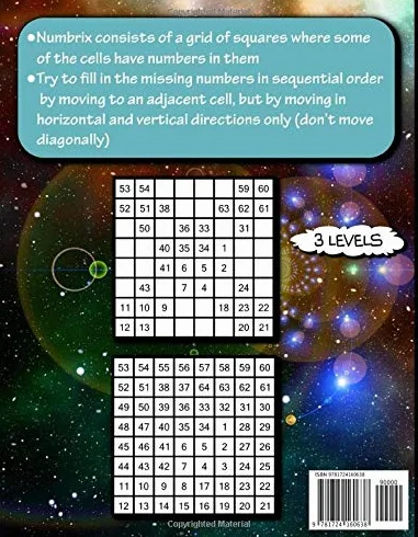 Logic Puzzles Numbrix: 3 Levels: Easy, Medium and Hard.