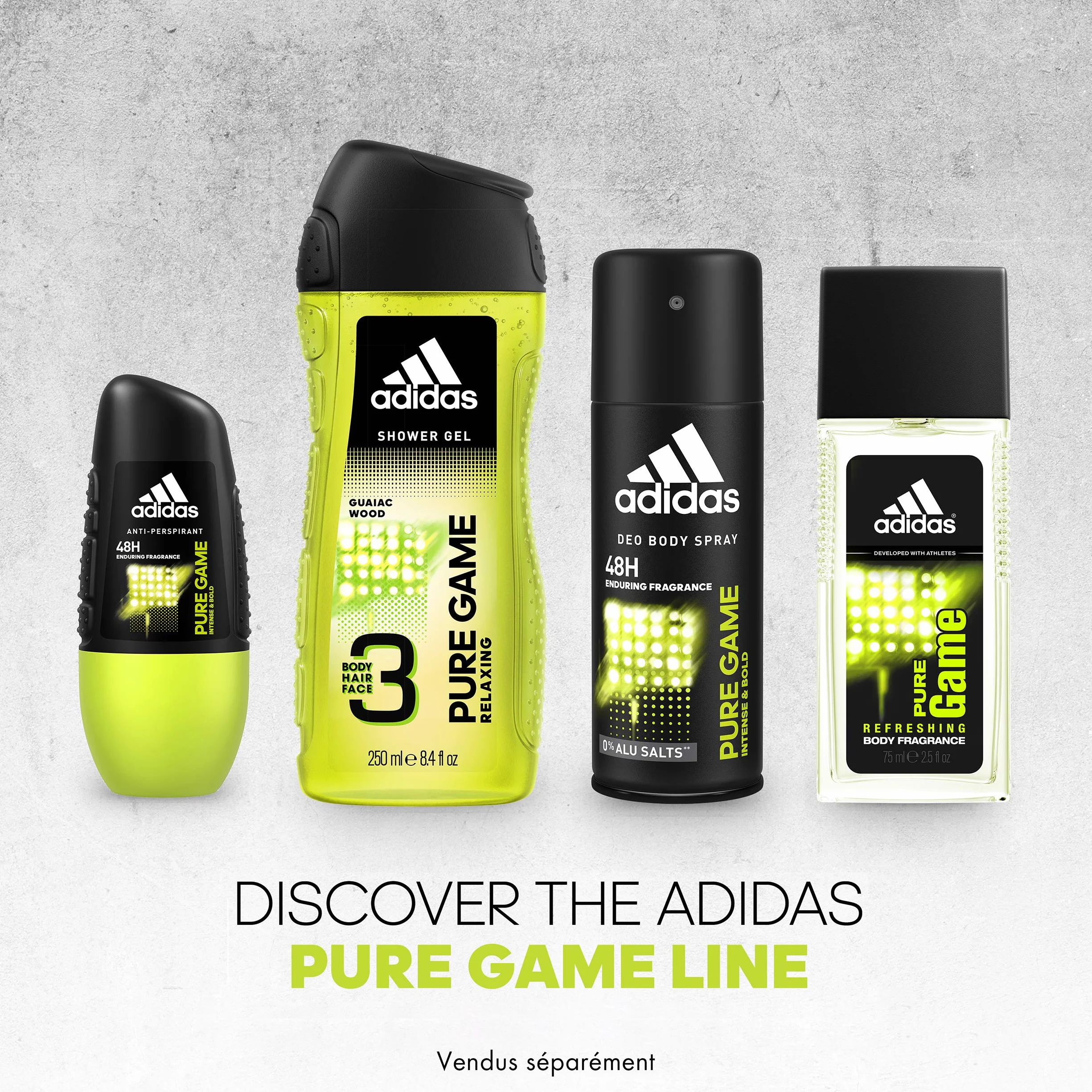 adidas Pure Game Deos Body Spray dla mężczyzn, 6 sztuk (6 x 150 ml)