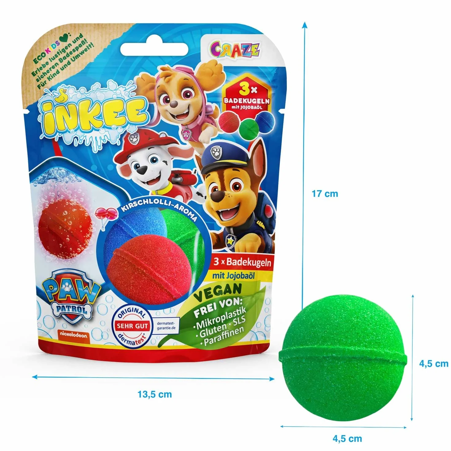 INKEE Psi Patrol kule kąpielowe dla dzieci 3 sztuki 50 g