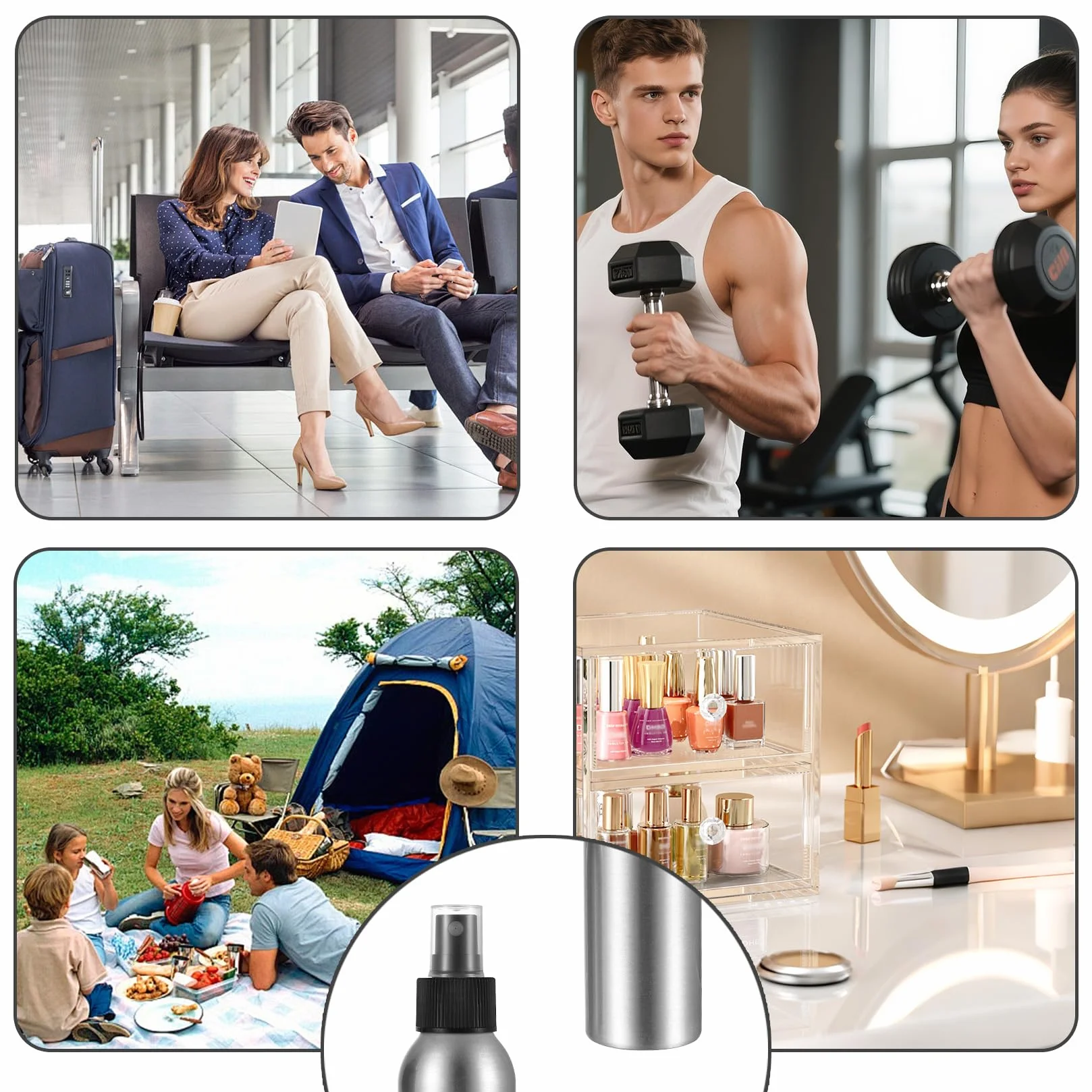 Aluminiowy Atomizer 100ml 5 Sztuk Puste Butelki z Rozpylaczem do Kosmetyków