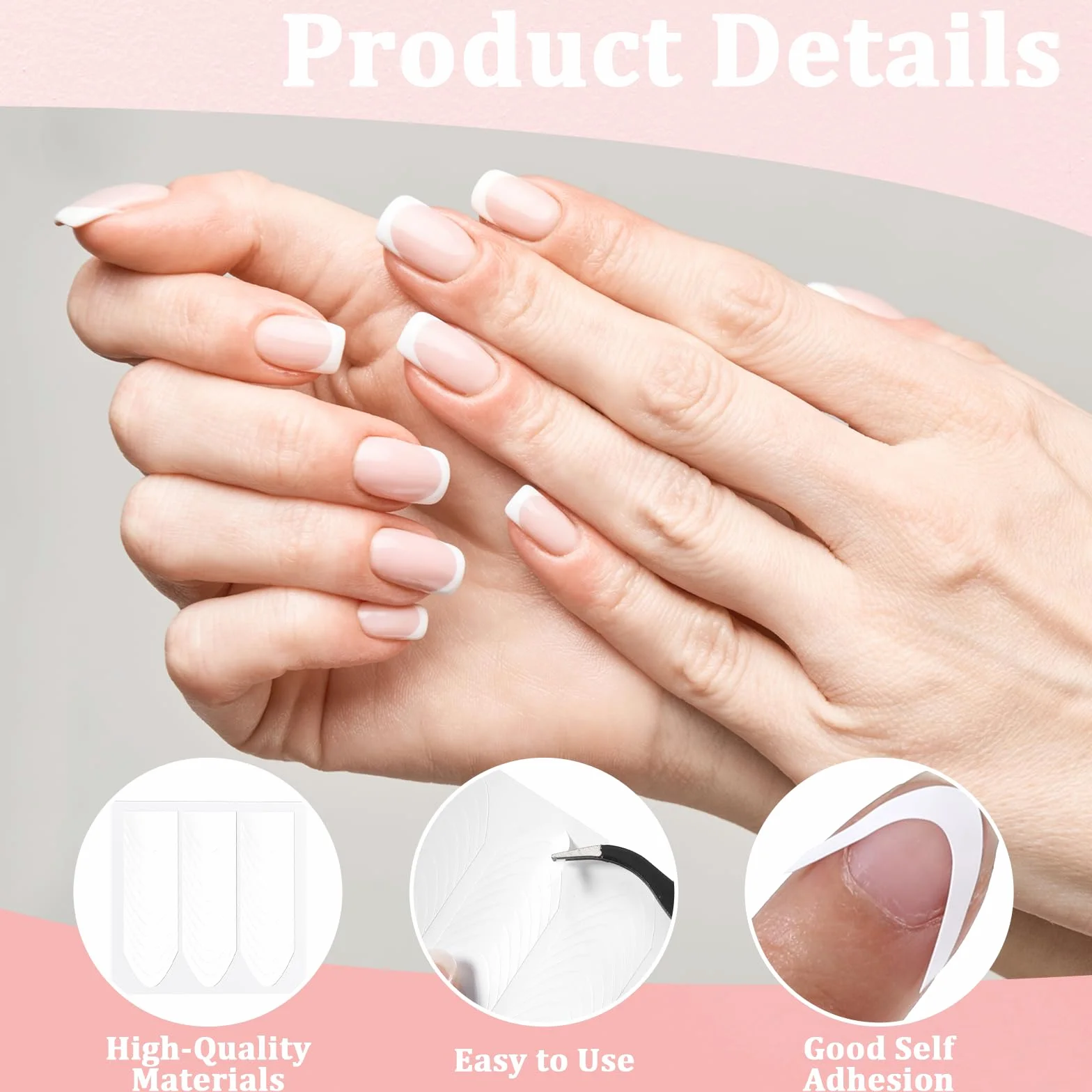 Szablony do manicure 3 styl francuski naklejki na paznokcie półksiężyc