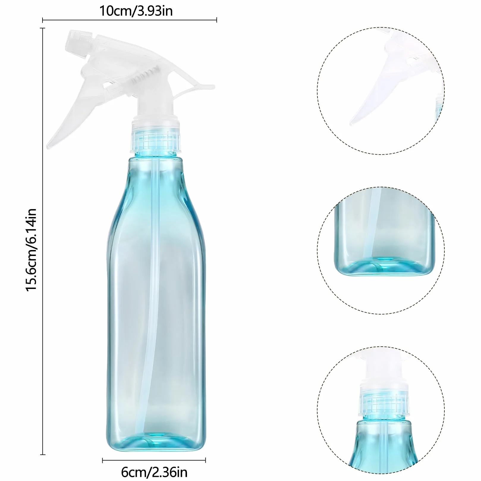 Butelki z atomizerem, 3 szt. 450ml Butelka do roszenia roślin, Butelka z wodą, Plastikowy atomizer, Puste, wielokrotnego dozowniki do kwiatów do roślin, ogrodu, włosów, fryzjera