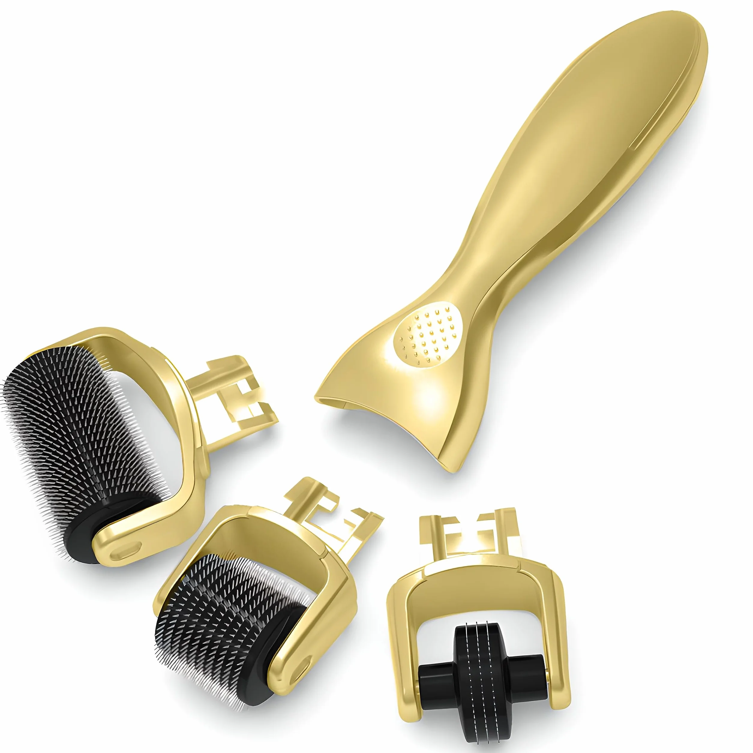 Retoo Derma roller, wałek do mikronakłuwania, porost brody, wałek do mikroigieł z 3 długościami igieł: 0,5, 1, 1,5mm mikroigłowy wałek derma do twarzy, ciała, przeciwstarzeniowy, przeciwzmarszczkowy