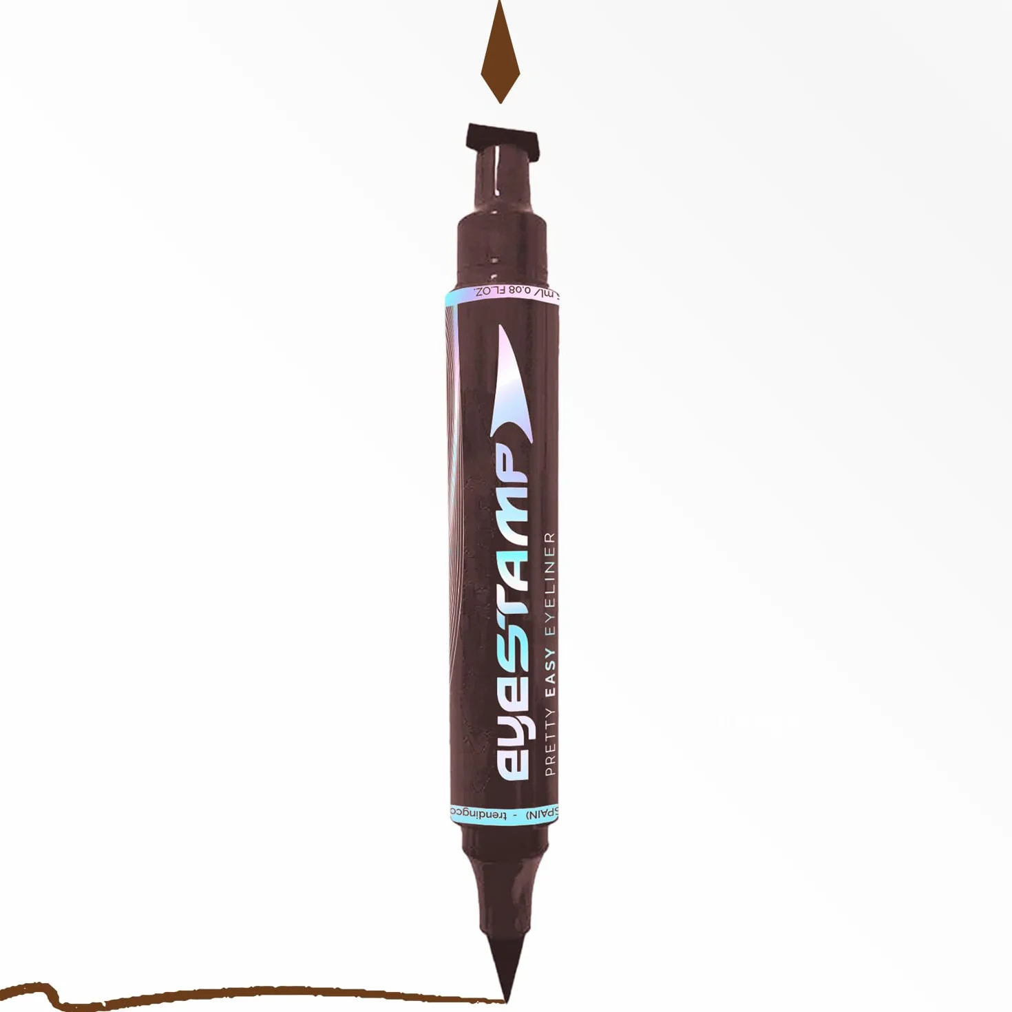 eyestamp brown - idealny eyeliner z uszczelką dla ogona - głęboki brąz wodoodporny - precyzyjny i trwały pociągnięcie - kompaktowy format