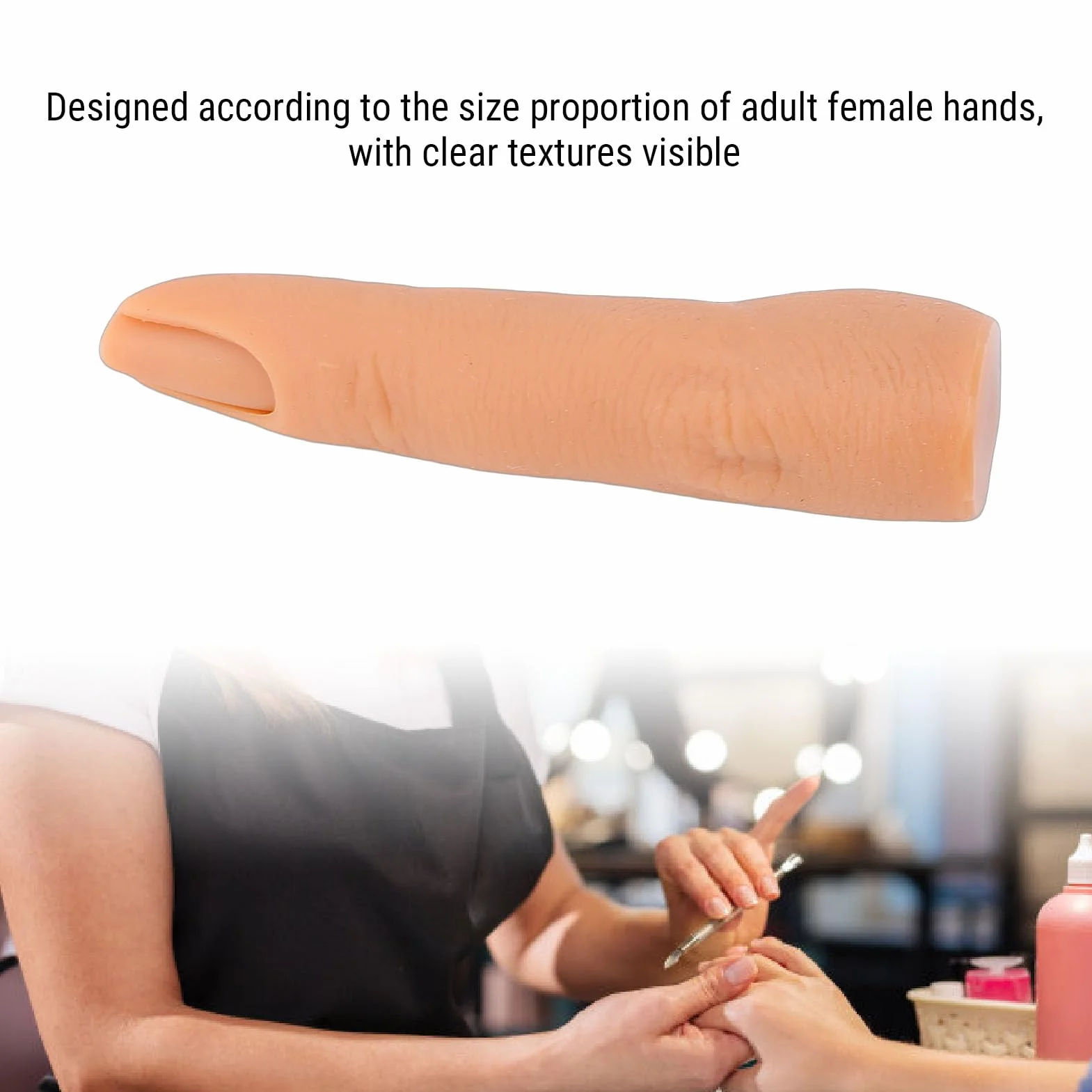 Yinhing Palec do ćwiczeń Paznokci, 2 szt. Elastyczny, Zginany Silikonowy Manicure Model Sztucznego Palca z Wbudowanymi Stawami, do ćwiczeń Zdobienia Paznokci Początkujący Profesjonaliści