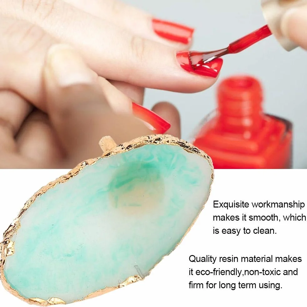 Paleta do paznokci Nail Art Resin Stone Mini Color Mixing Plate Tips Holder Narzędzie do manicure (ZIELONY)
