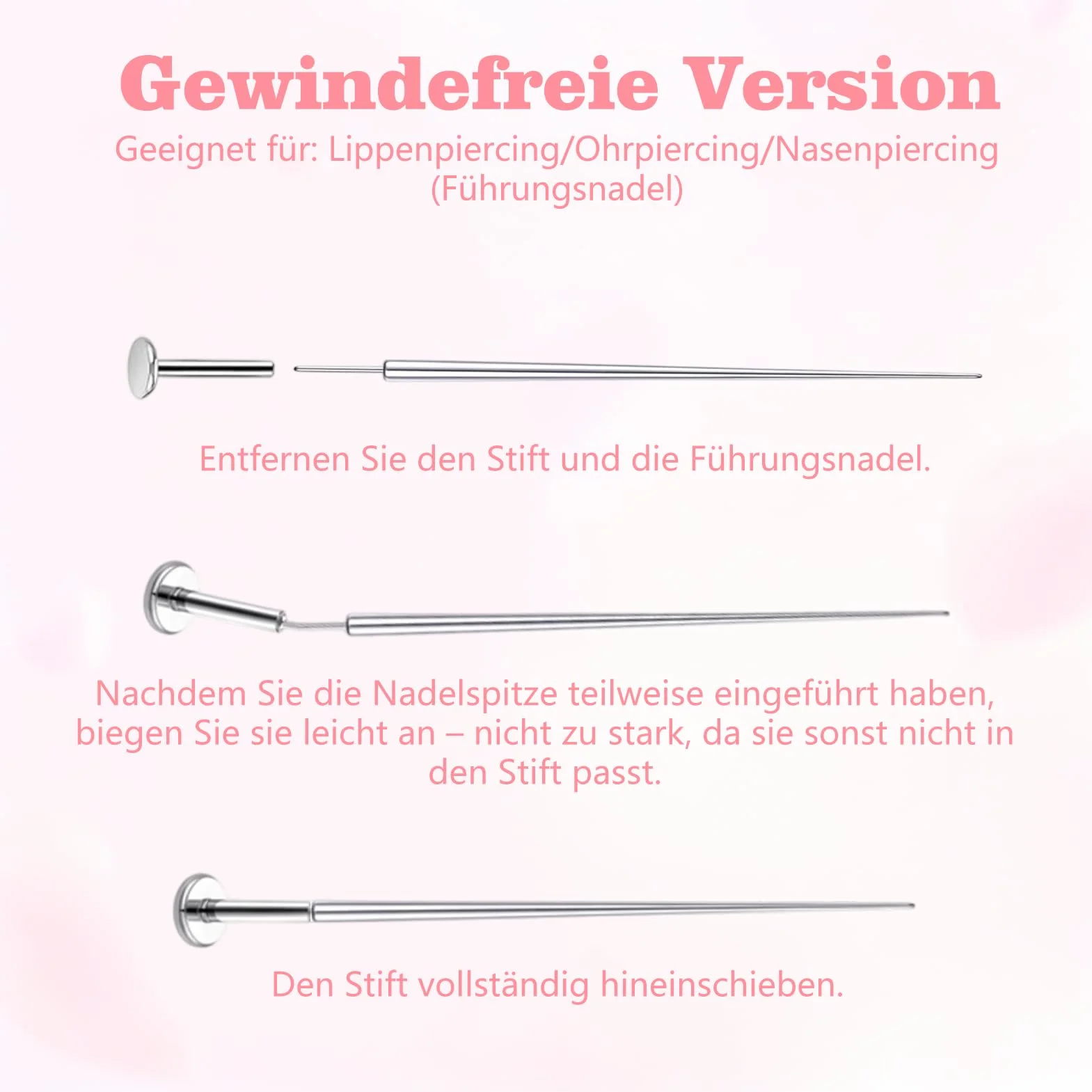 Zestaw chwytaków do piercingu, 16 g, 18 g, zestaw do piercingu, do nosa, ucha, brzucha, warg,