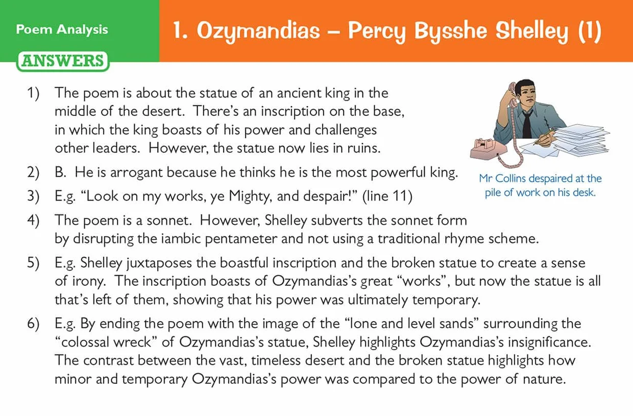 GCSE English: AQA Power & Conflict Poetry Anthology - Revision Question Cards