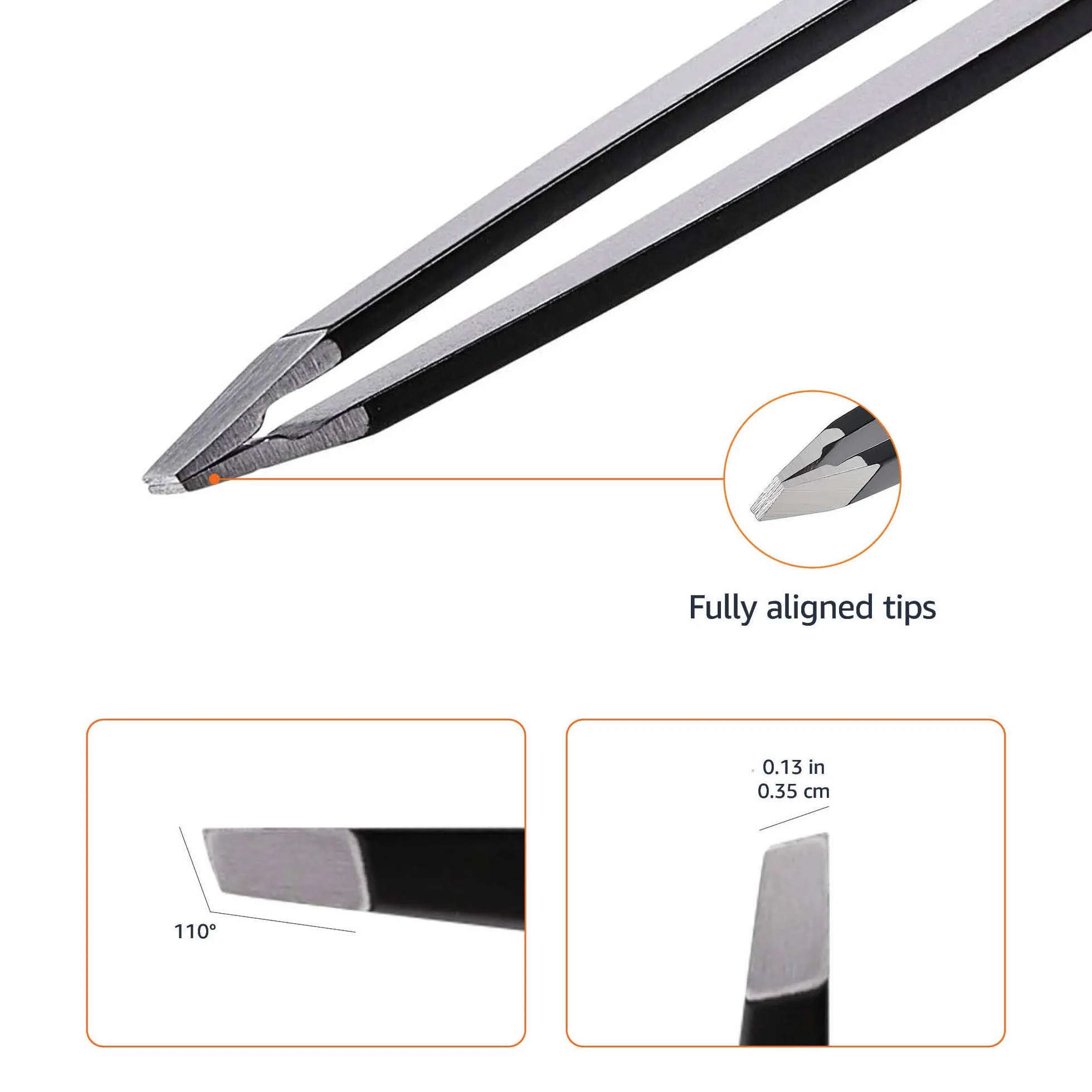 Amazon Basics pęseta ze skośną końcówką ze stali nierdzewnej