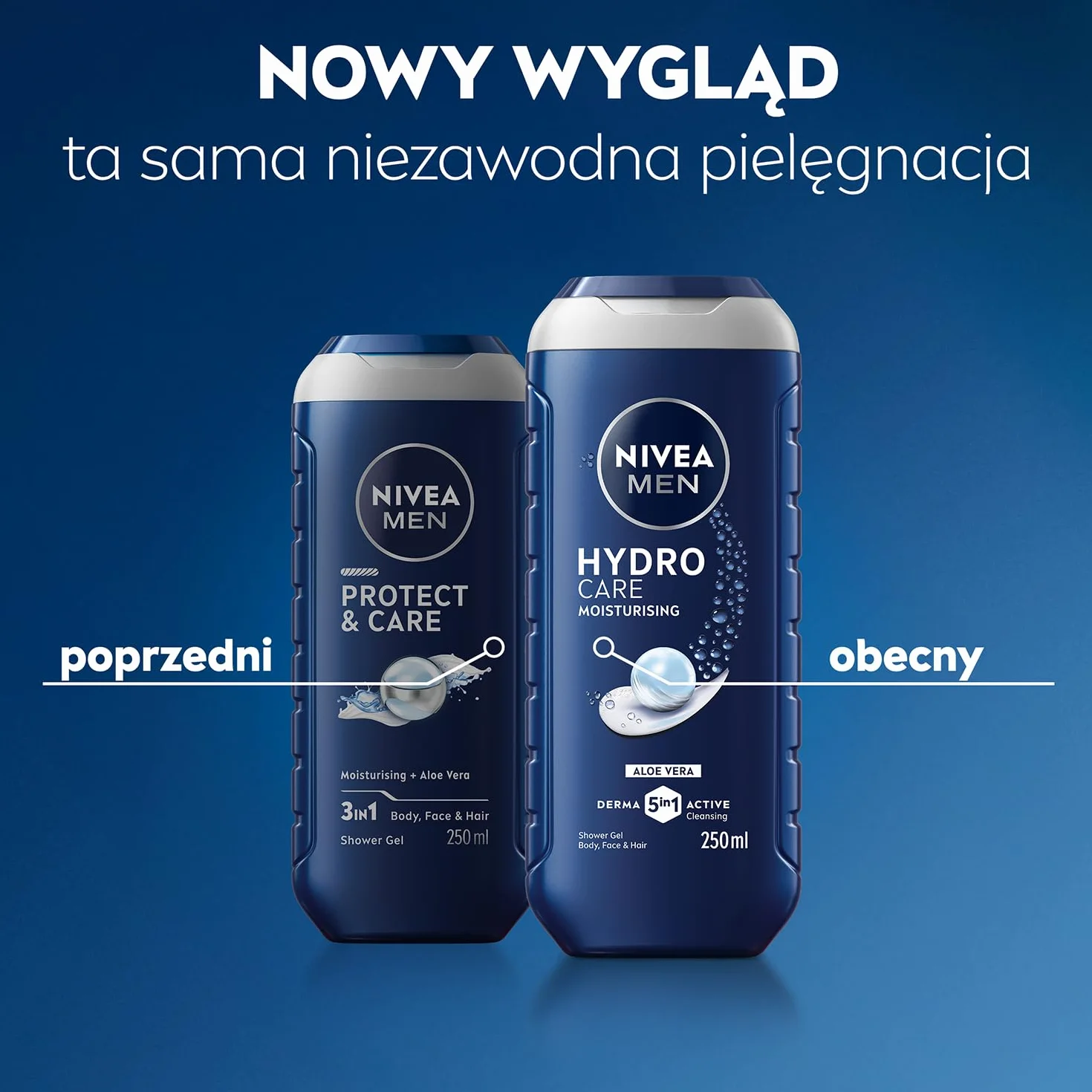 NIVEA MEN Hydro Care Żel pod prysznic 5w1 250ml