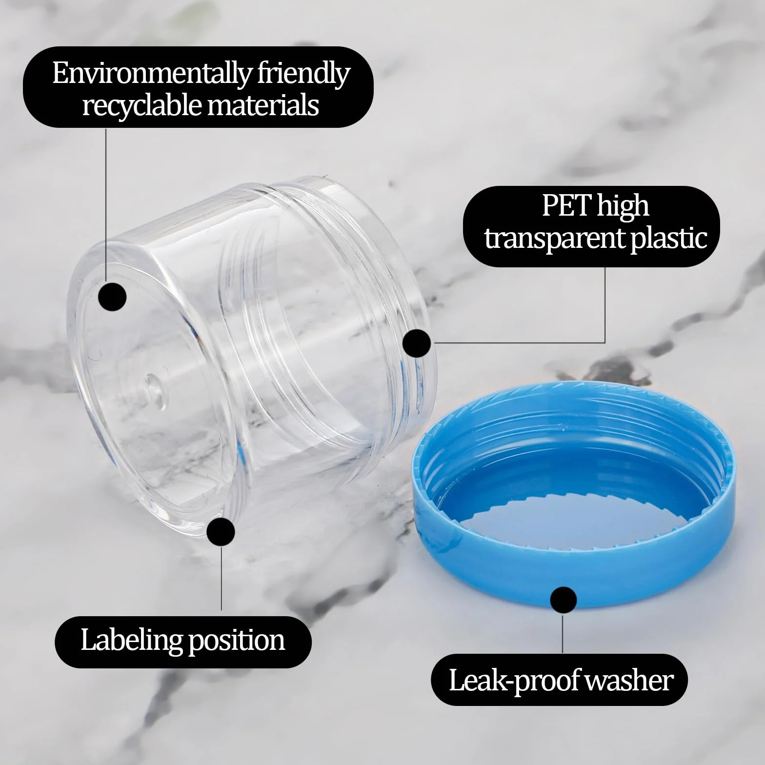 Plastikowe słoiki kosmetyczne z pokrywkami podróżne kremowe okrągłe szczelne pojemniki wielokrotnego napełniania