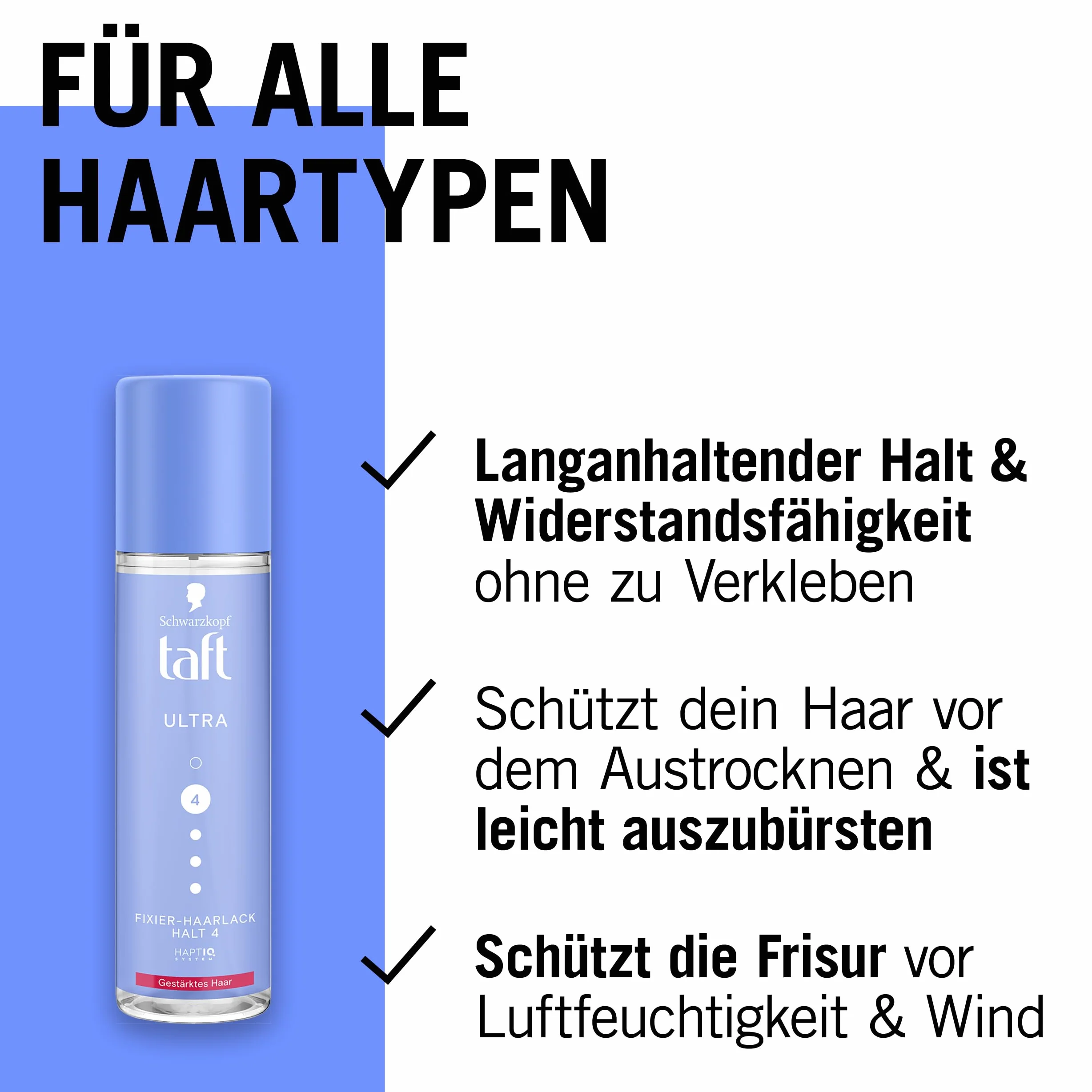 Schwarzkopf TAFT Ultra Fixier lakier do włosów, 200 ml), stopień utrwalenia 4, lakier do włosów odpowiedni do wszystkich rodzajów włosów, wzmocniony spray do stylizacji włosów, formuła wegańska*