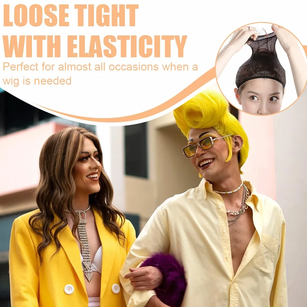 10 sztuk czapek z siatki do włosów, czapka unisex z peruką, czapka z peruką dla mężczyzn i kobiet, peruka damska, peruka wig, siatka na perukę, bald cap wig (beżowa x 4 szt., czarna x 6 szt.)