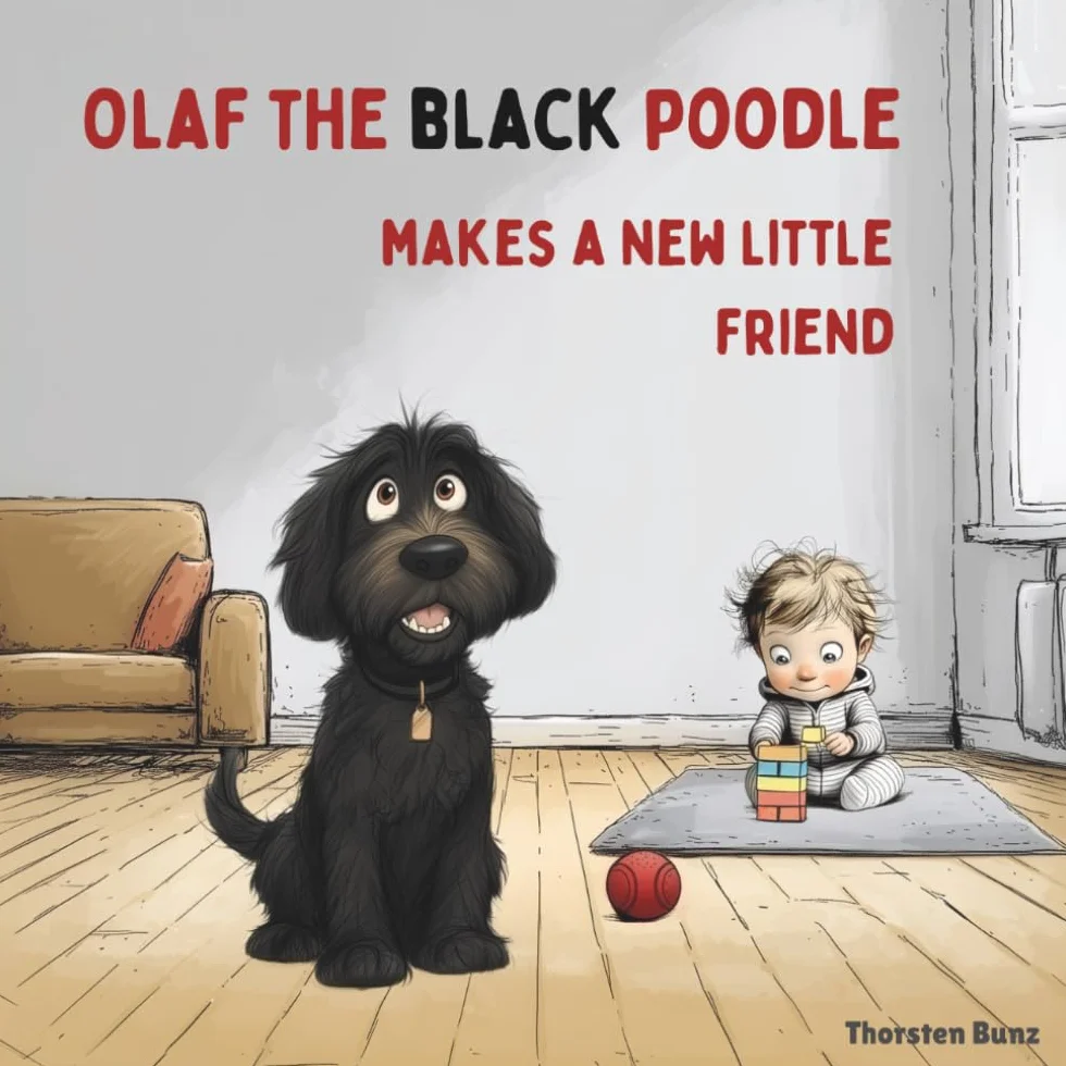 Olaf the Black Poodle Makes a New Little Friend
