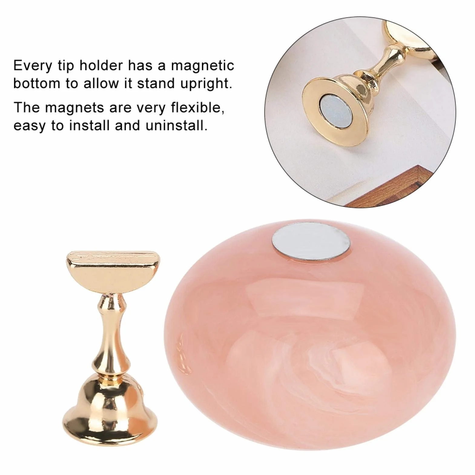 Crystal Magnetic Base Magnetic Nail Tips Manicure Holder Diamond Clasp Charms
