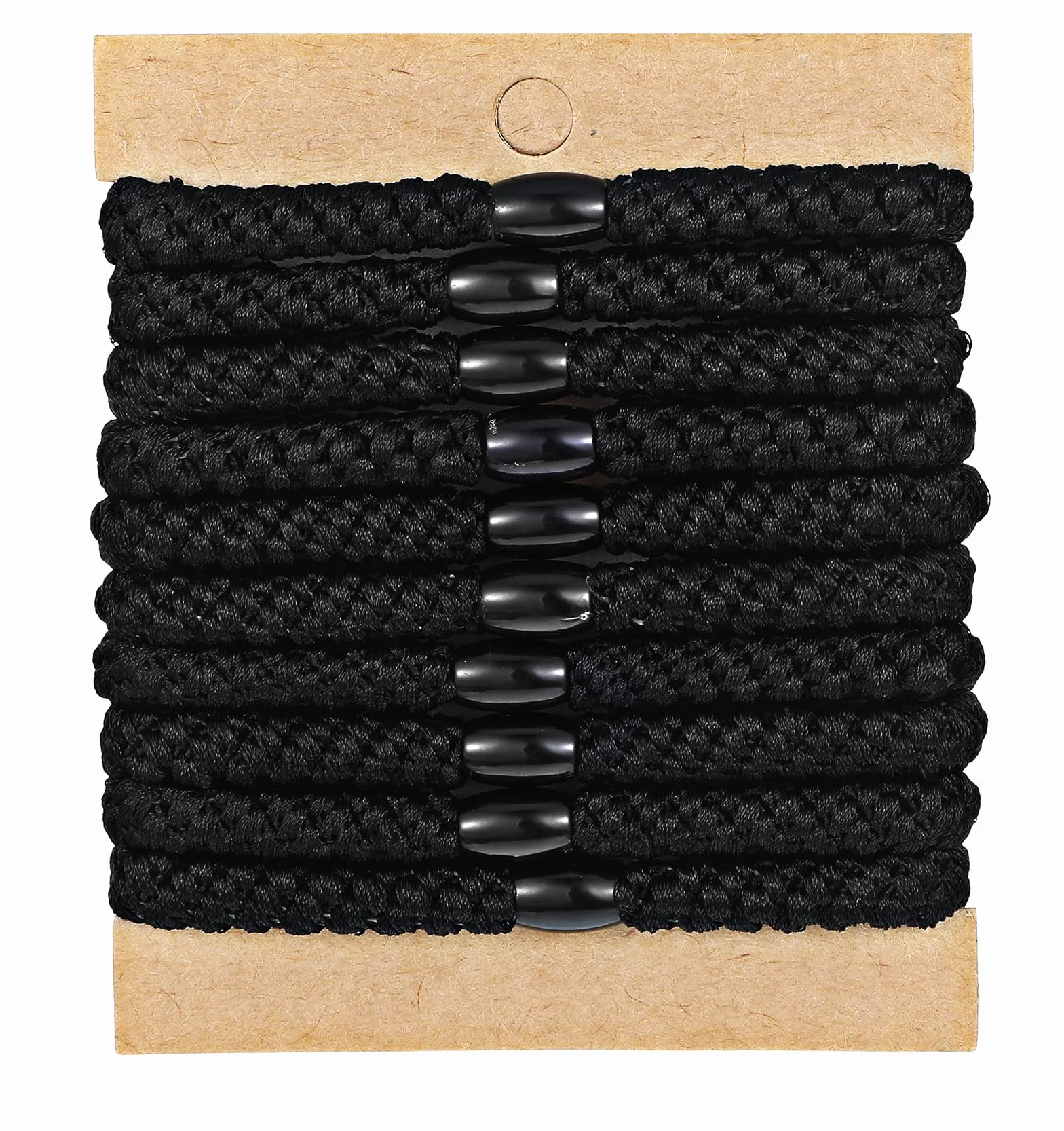 Gumki do włosów dla mężczyzn, czarne, nylon, 4-kierunkowy stretch, antypoślizgowe