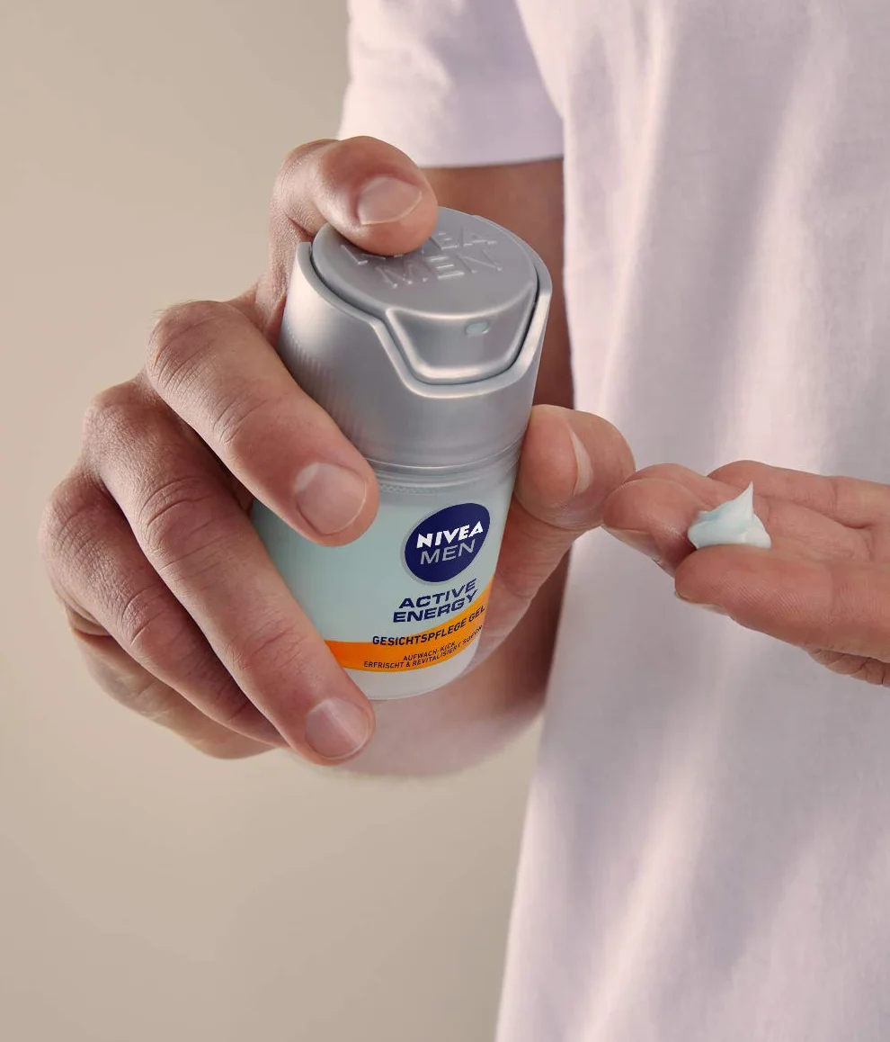 NIVEA MEN Active Energy Odświeżający żel-krem do twarzy dla mężczyzn z kofeiną i guaraną, 50 ml