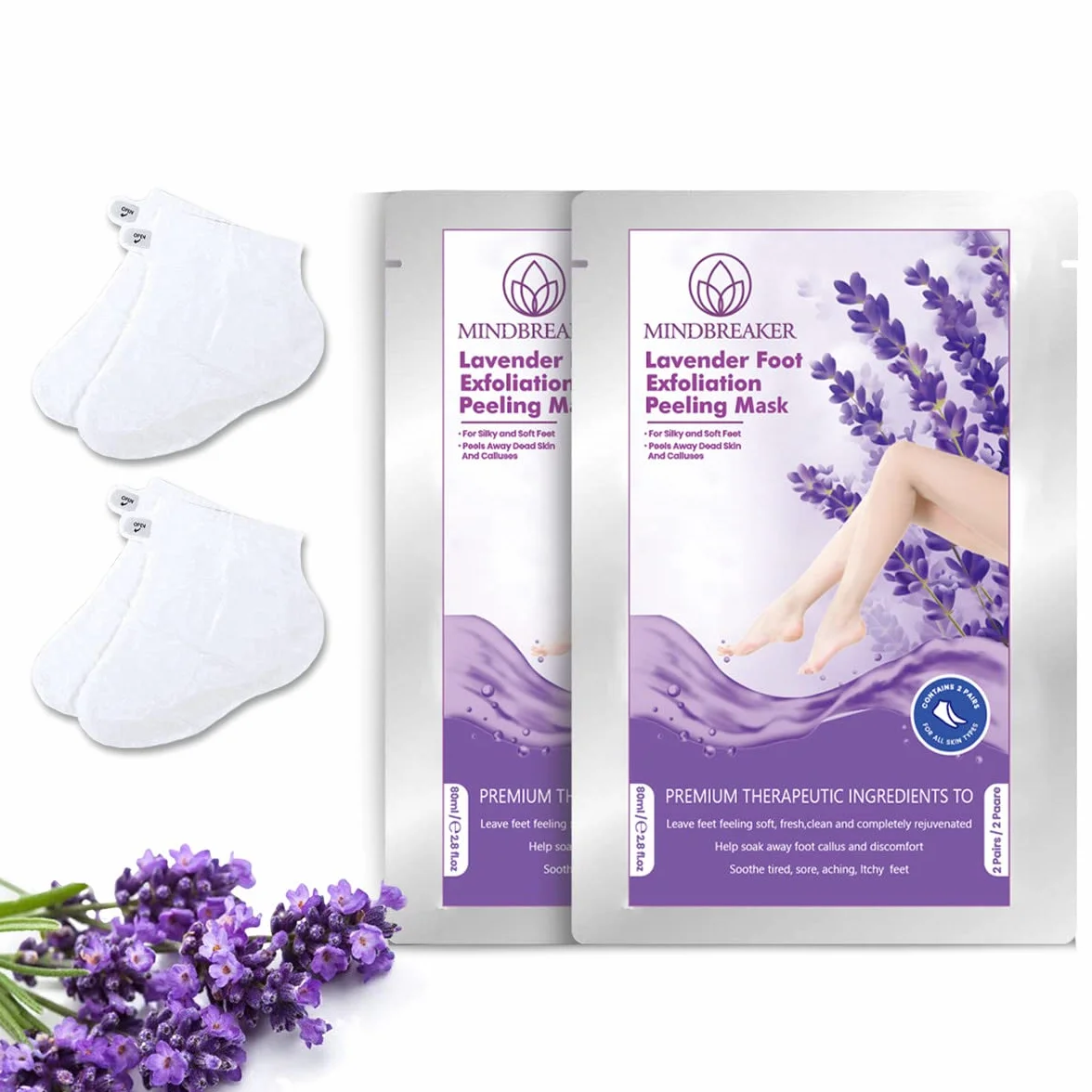Maseczka peelingująca do stóp lawendowa sucha obumarła skóra naprawa kalusa szorstkie pięty naturalny peeling