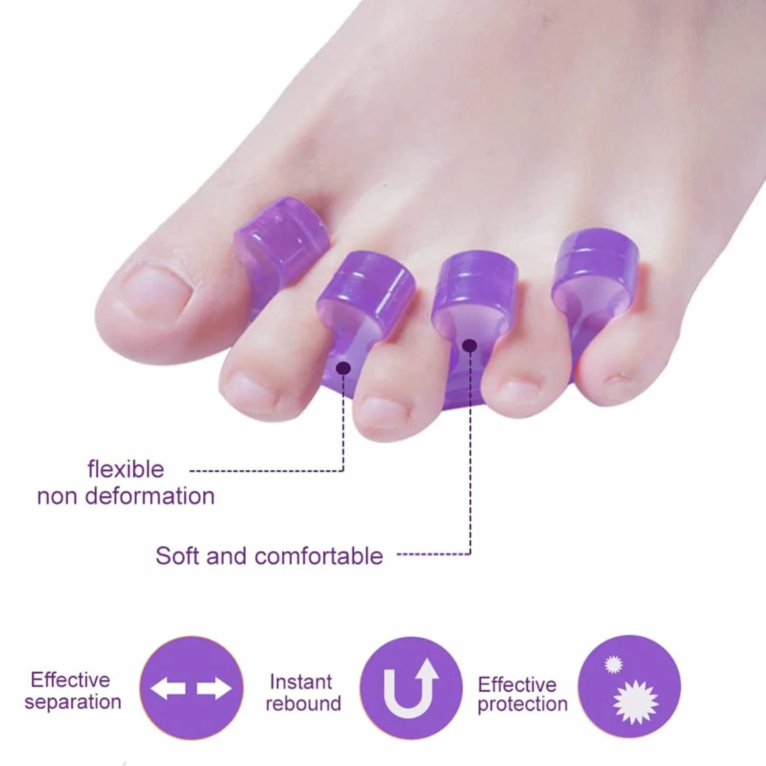 Silikonowe klapki japonki do pedicure, korekcji palucha, szyny, ochrona bali