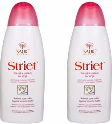 Oryginalny Saljic Creme (2 x Striet - naturalna maść na rozstępy, profilaktyka i ochrona przed rozstępami w okresie ciąży - 200 ml)