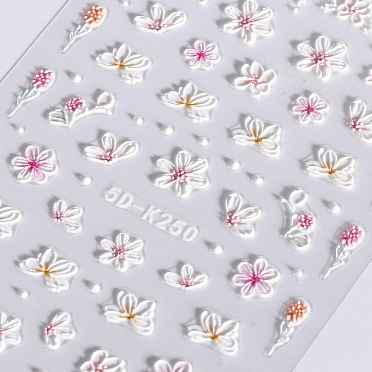3D Kwiat Nail Art Naklejka Samoprzylepna 4 Arkusze