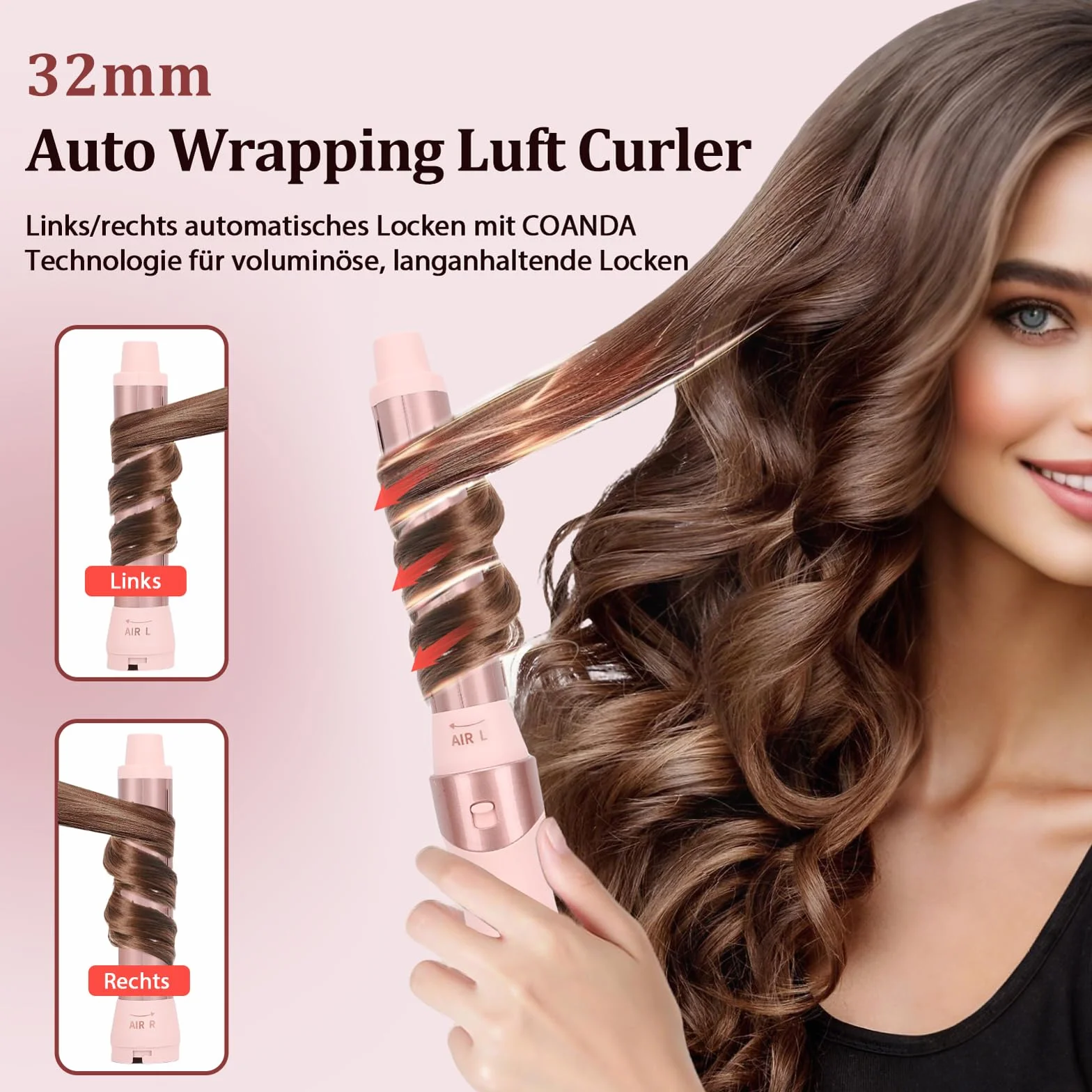 Sonew 6 w 1 FlexStyle Air Styling & Drying System, mocna suszarka i Multi-Styler z automatyczną lokówką (lewa i prawa), szczotka owalna, szczotka wygładzająca